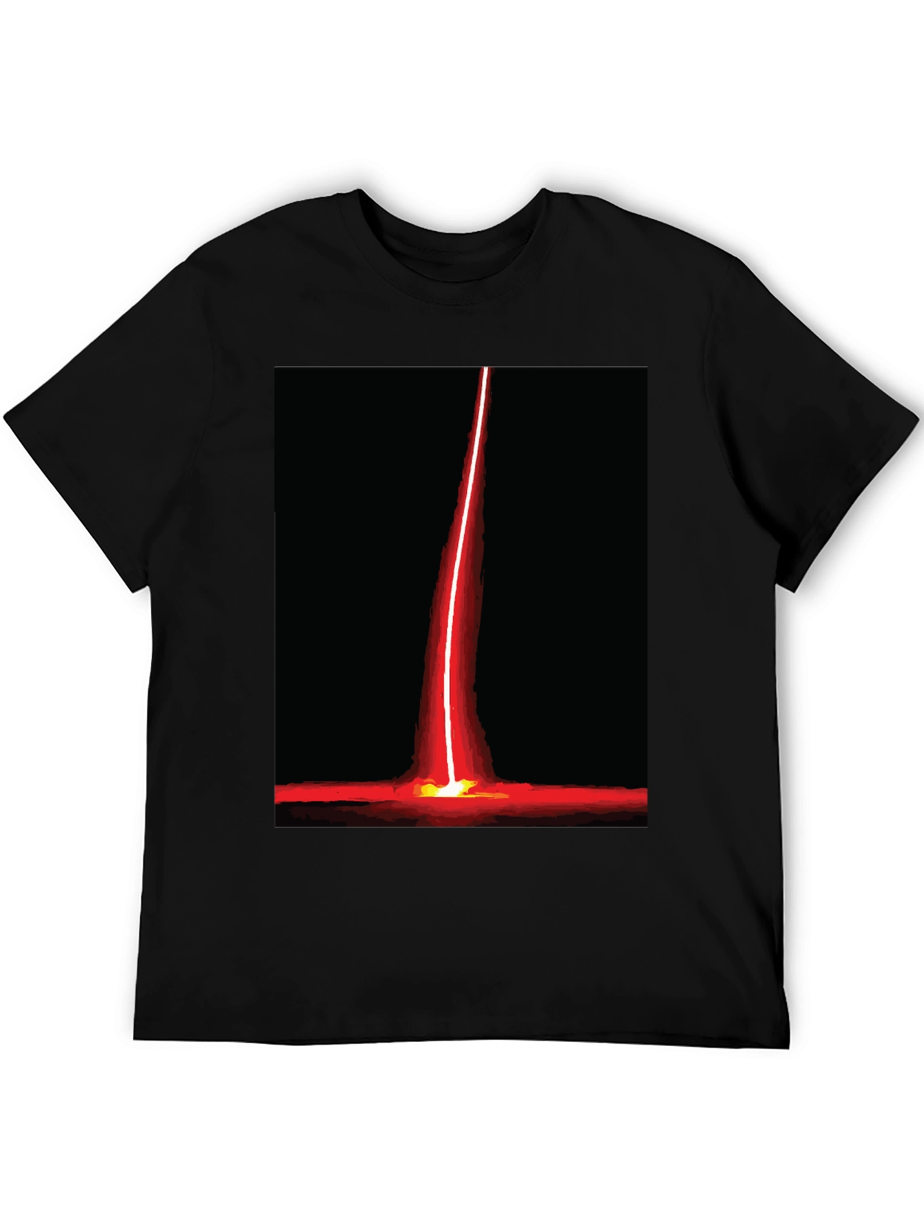 Red Beam Graphic Tee - Bold Artistic Design