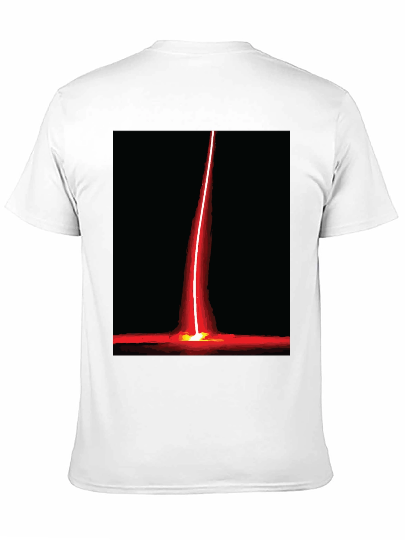 Red Beam Graphic Tee - Bold Artistic Design
