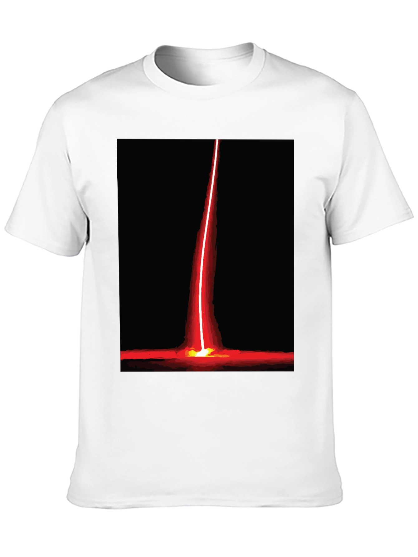 Red Beam Graphic Tee - Bold Artistic Design