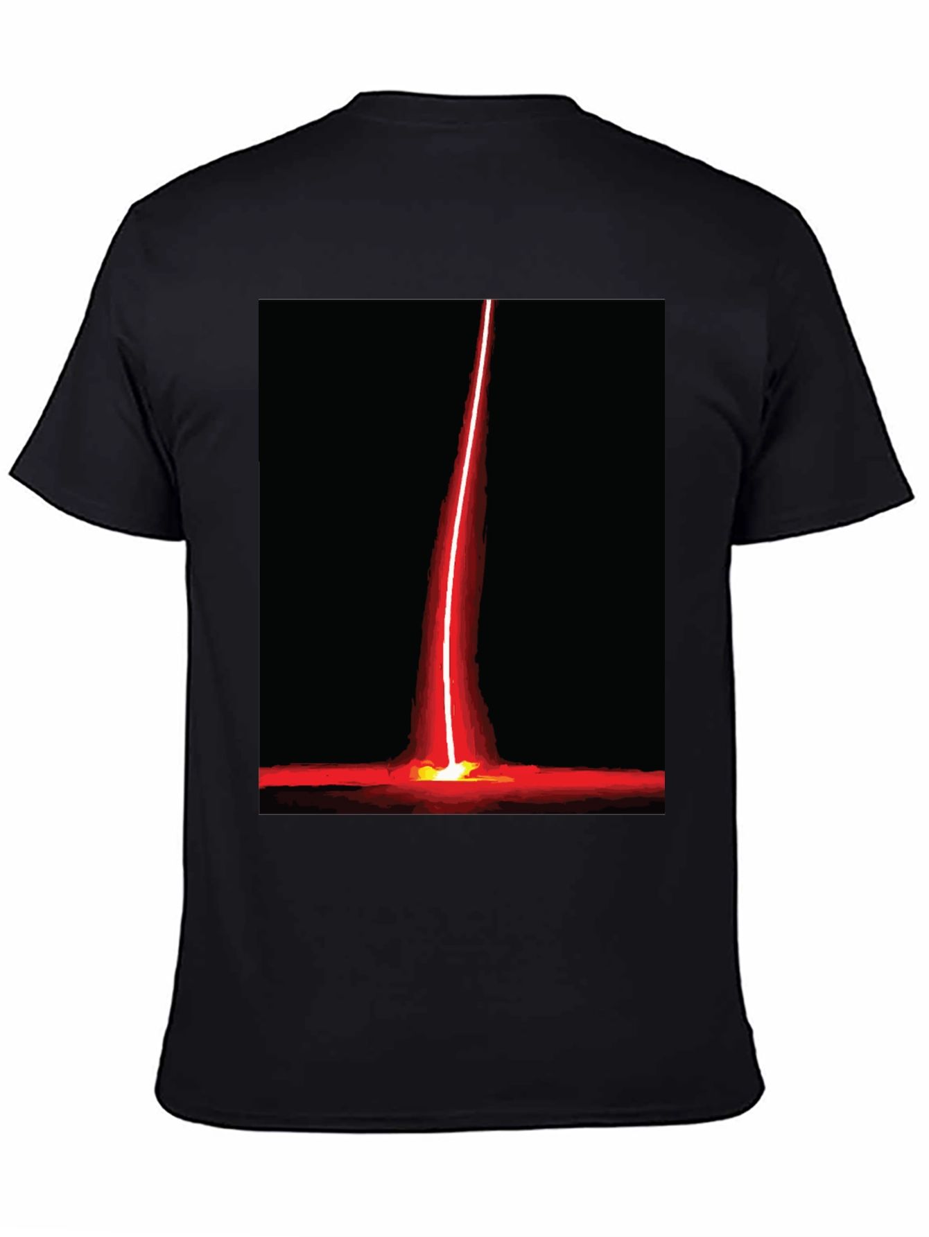 Red Beam Graphic Tee - Bold Artistic Design