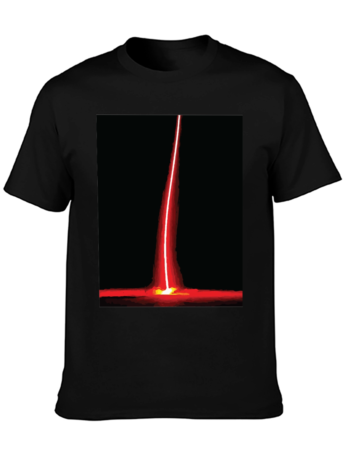 Red Beam Graphic Tee - Bold Artistic Design