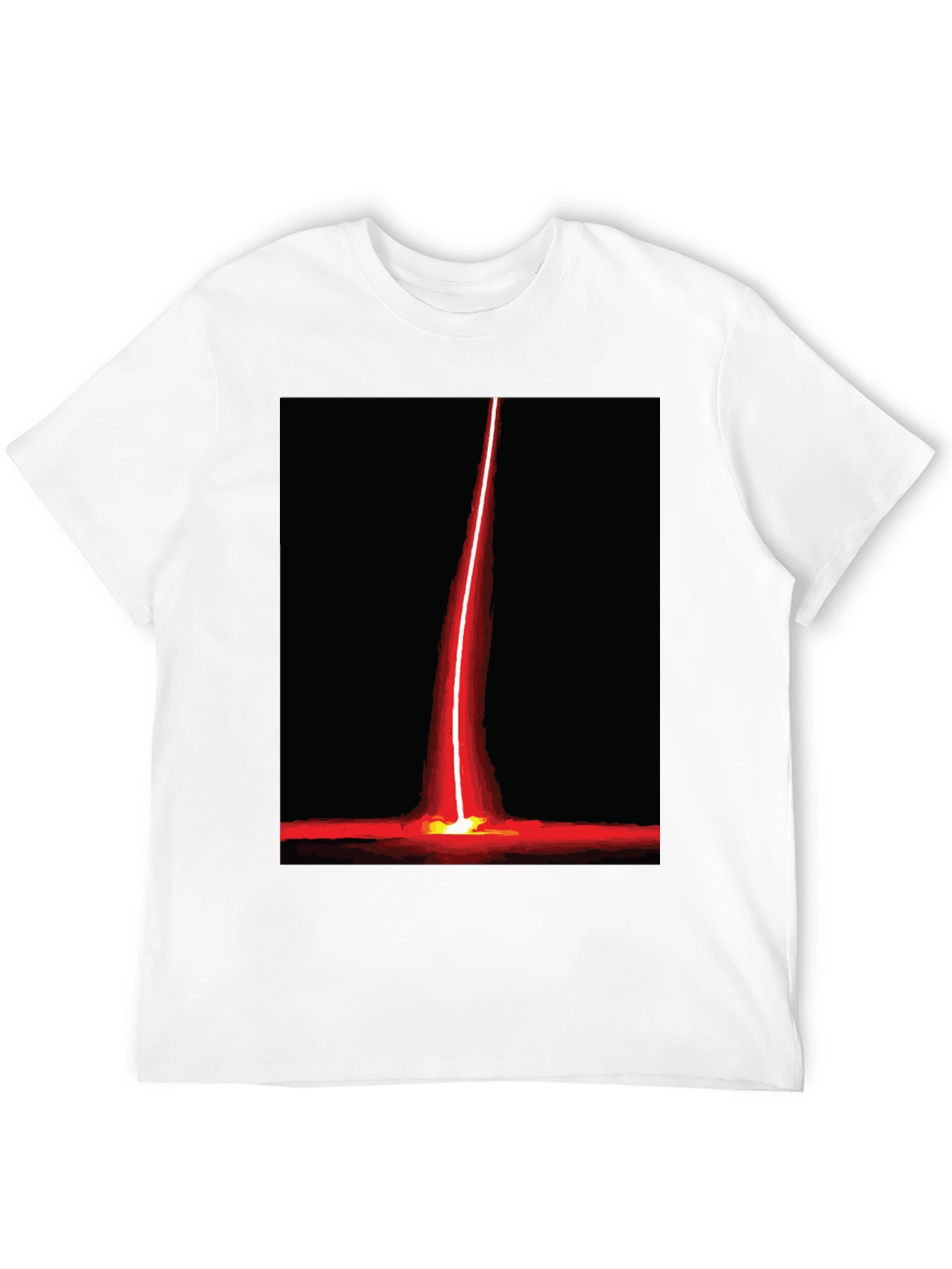 Red Beam Graphic Tee - Bold Artistic Design
