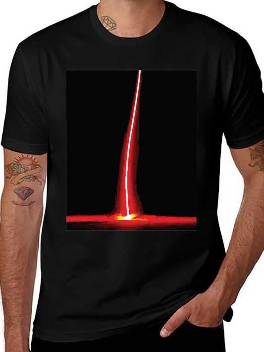 Red Beam Graphic Tee - Bold Artistic Design