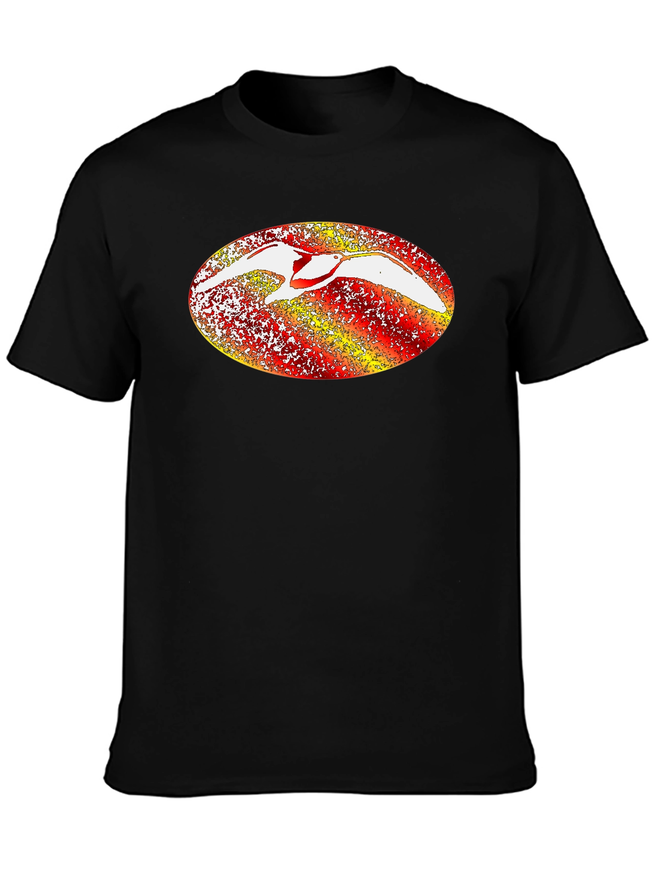 Abstract Bird Graphic Tee - Black