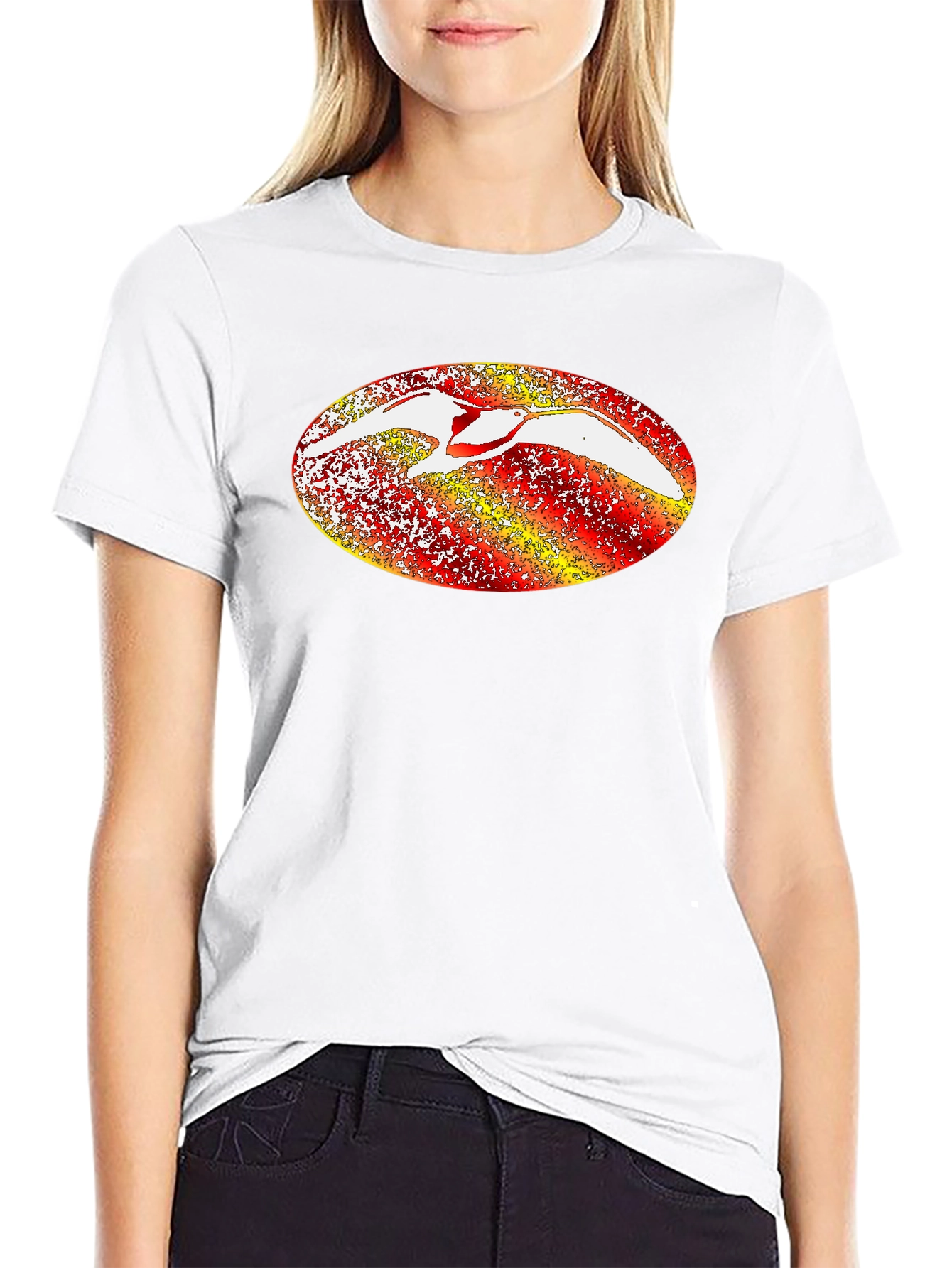 Abstract Bird Graphic Tee - Black
