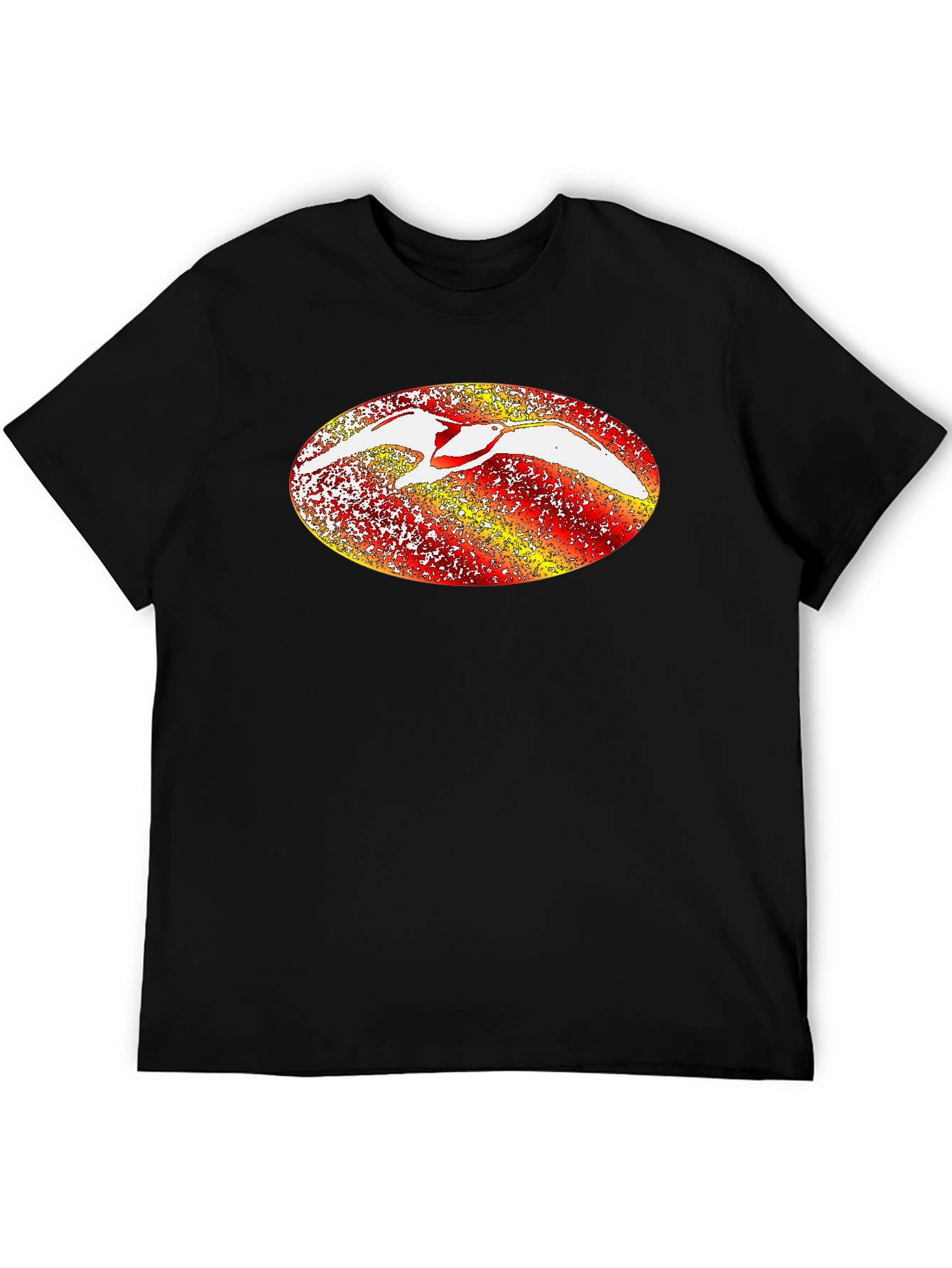 Abstract Bird Graphic Tee - Black