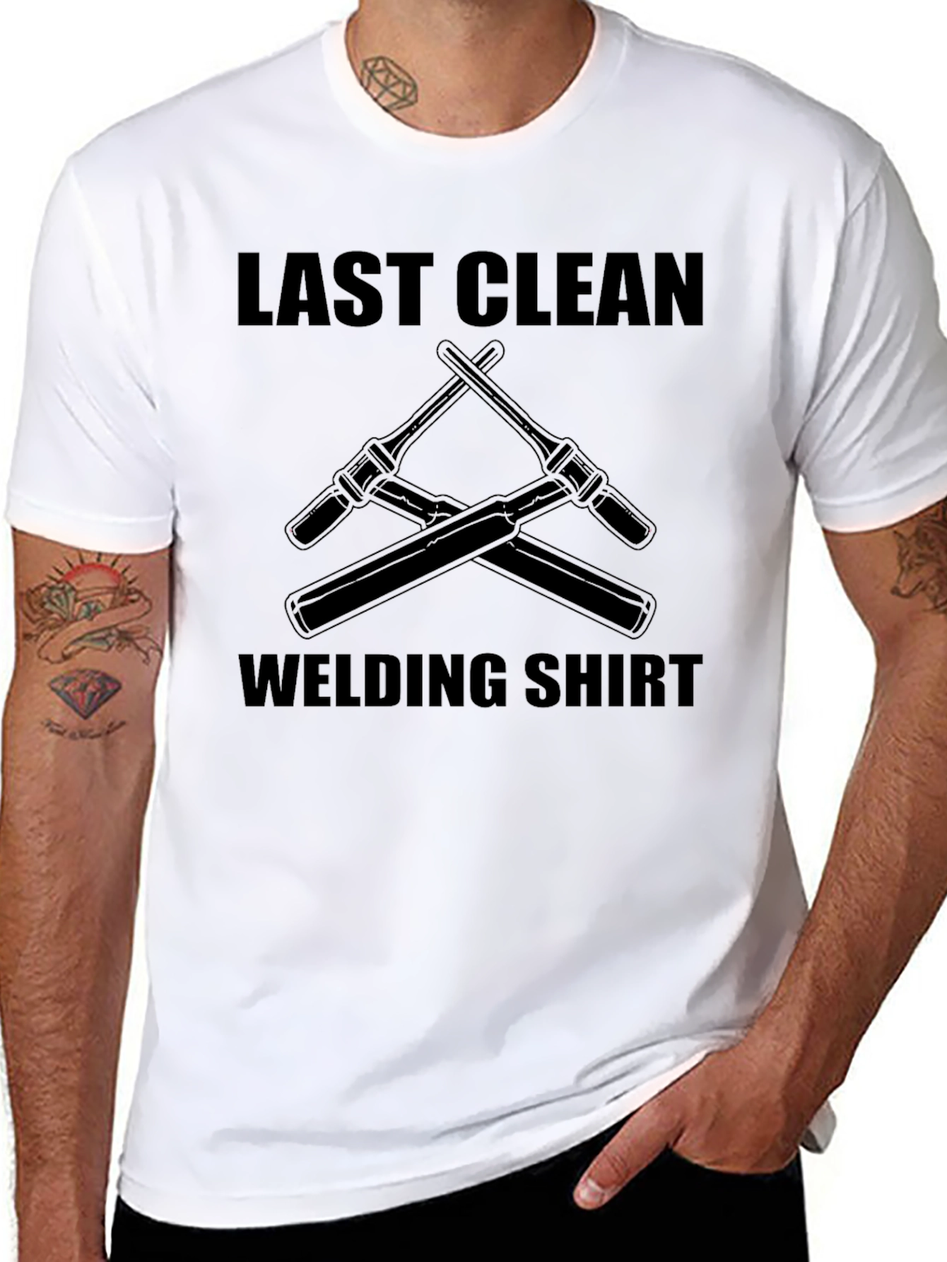 Last Clean Welding Shirt - Black Graphic Tee