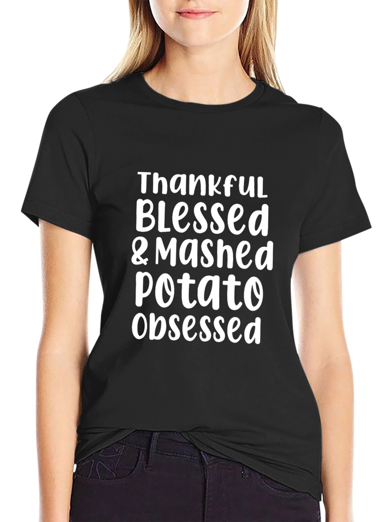 Thankful Blessed Mashed Potato Obsessed T-Shirt