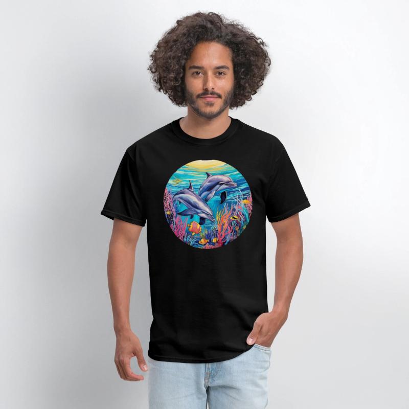 Dolphin Vibrant Colors - Chromatic Marine Magic