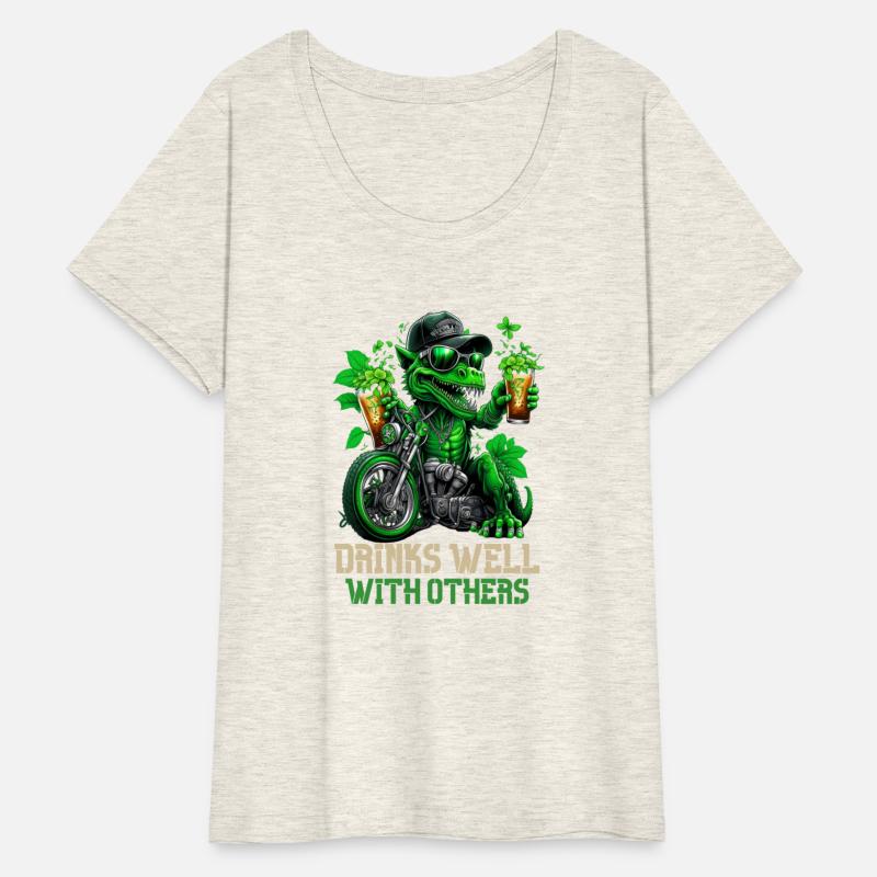 Drinks well with others st patrick's day Dinosaur