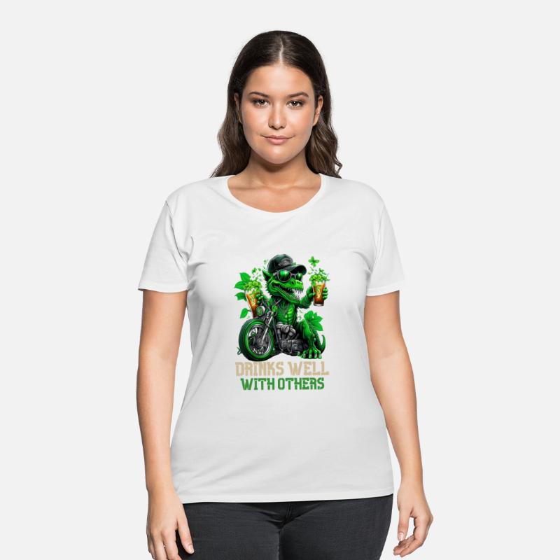 Drinks well with others st patrick's day Dinosaur