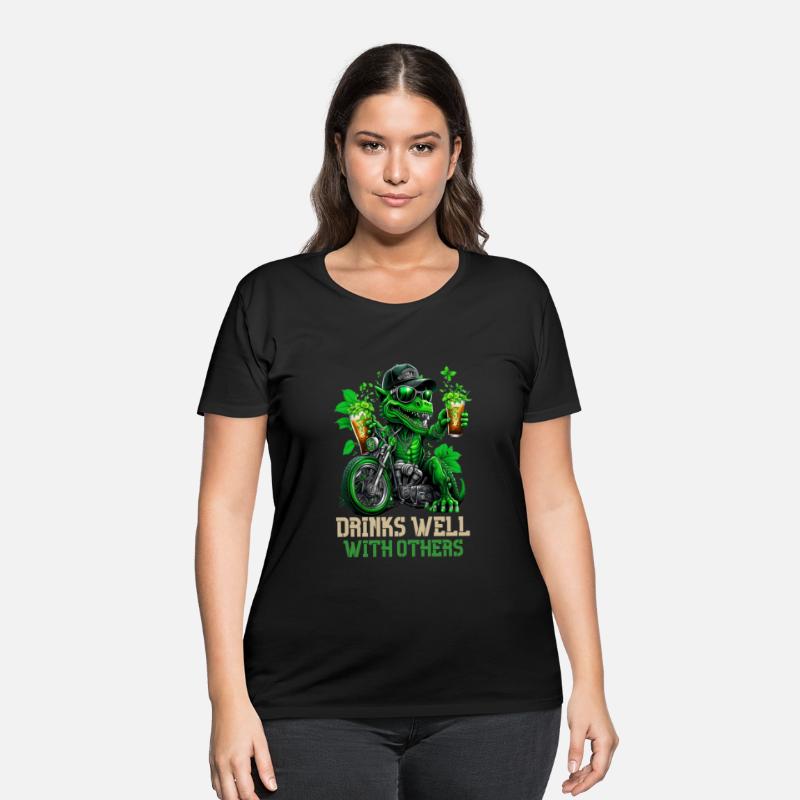 Drinks well with others st patrick's day Dinosaur