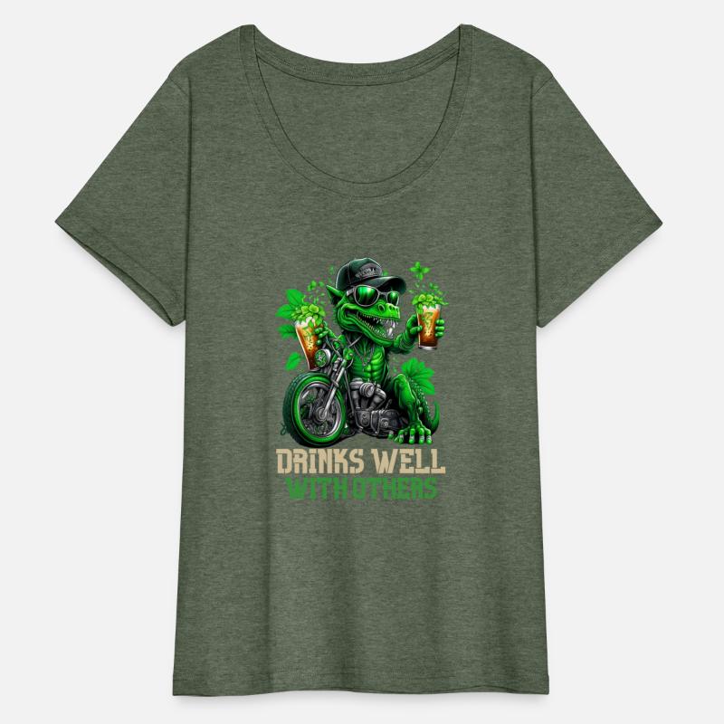 Drinks well with others st patrick's day Dinosaur