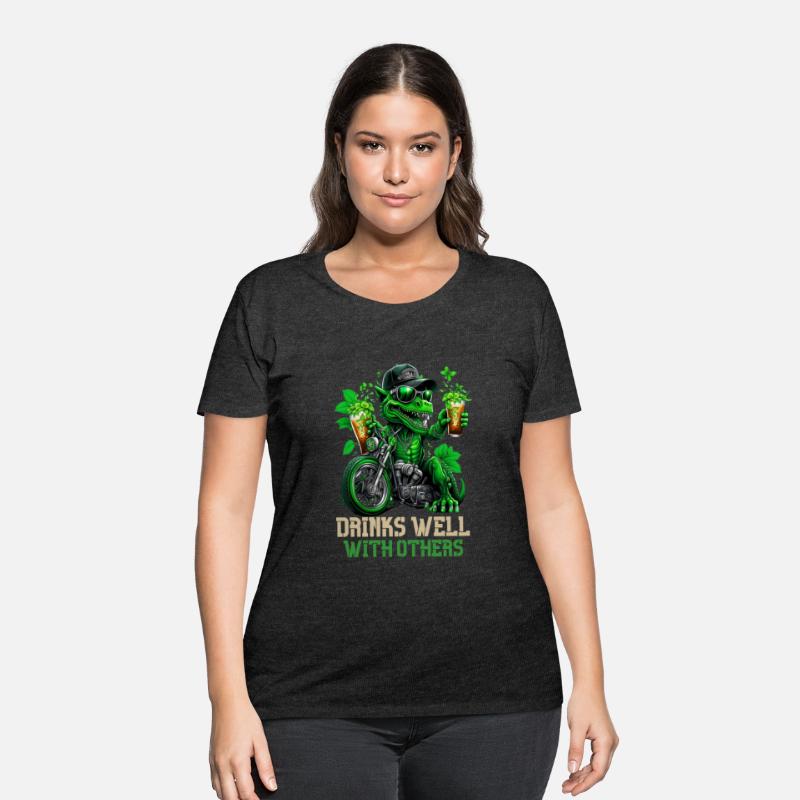 Drinks well with others st patrick's day Dinosaur