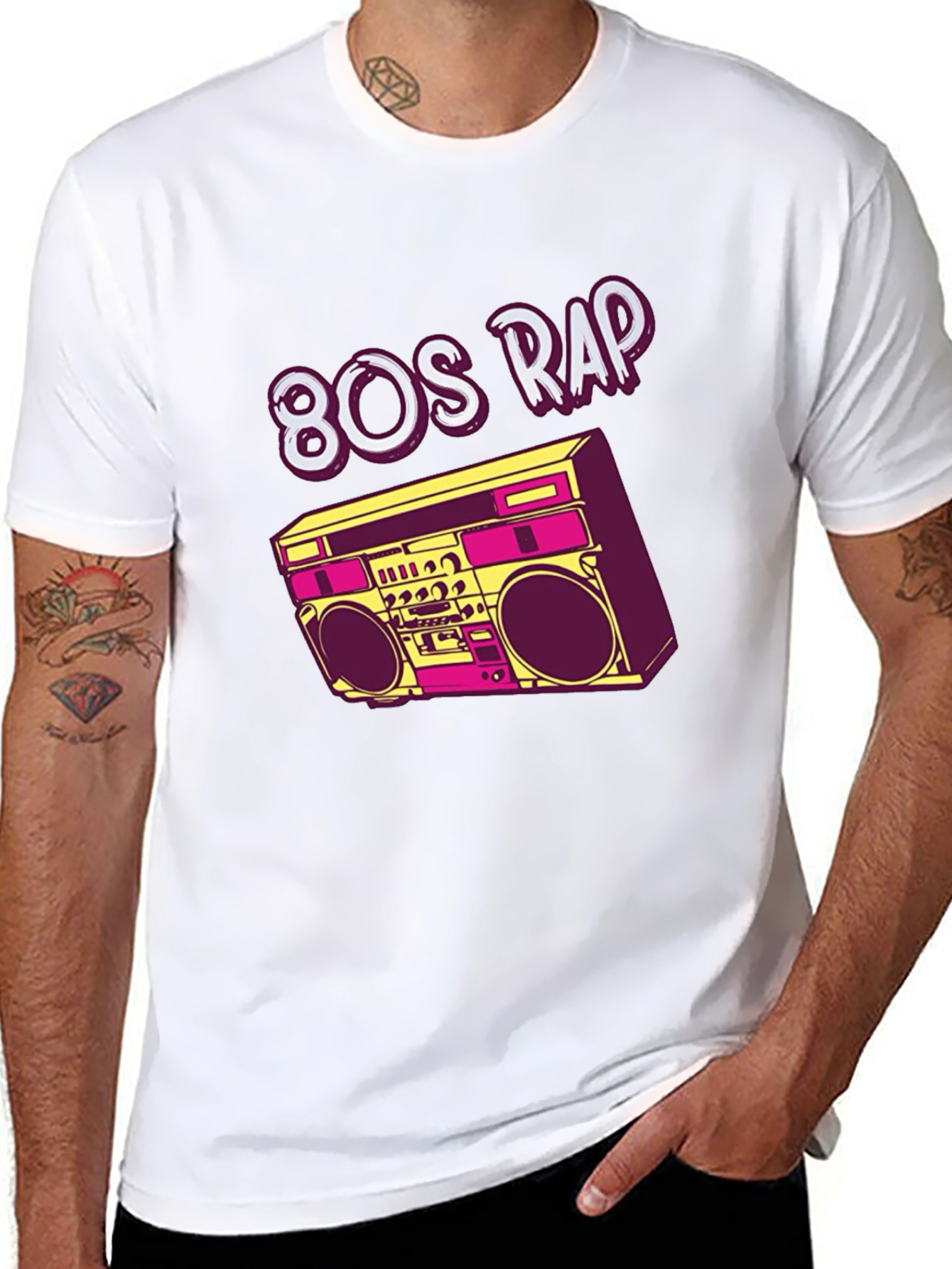 80s Rap Boombox Graphic T-Shirt