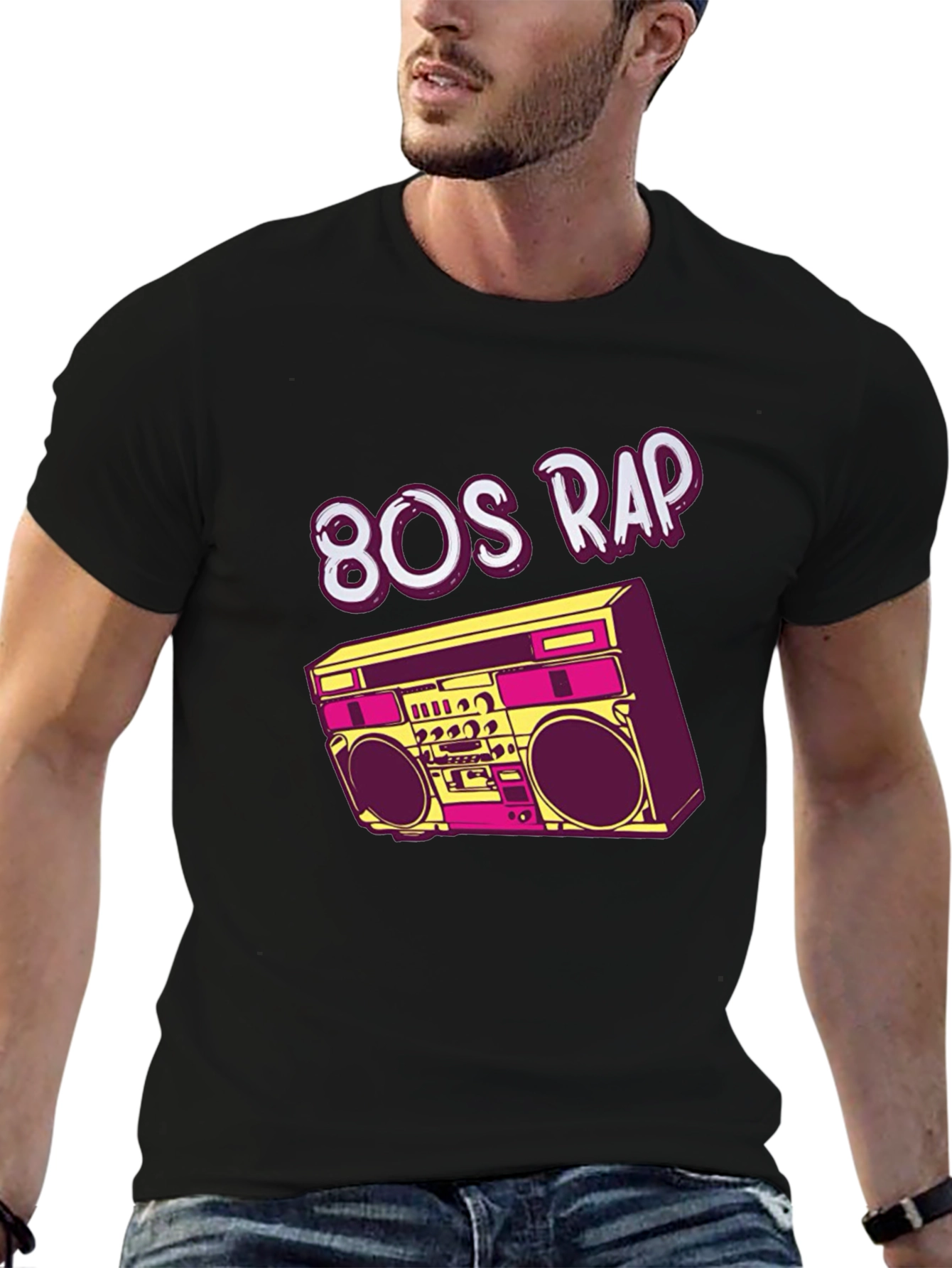 80s Rap Boombox Graphic T-Shirt