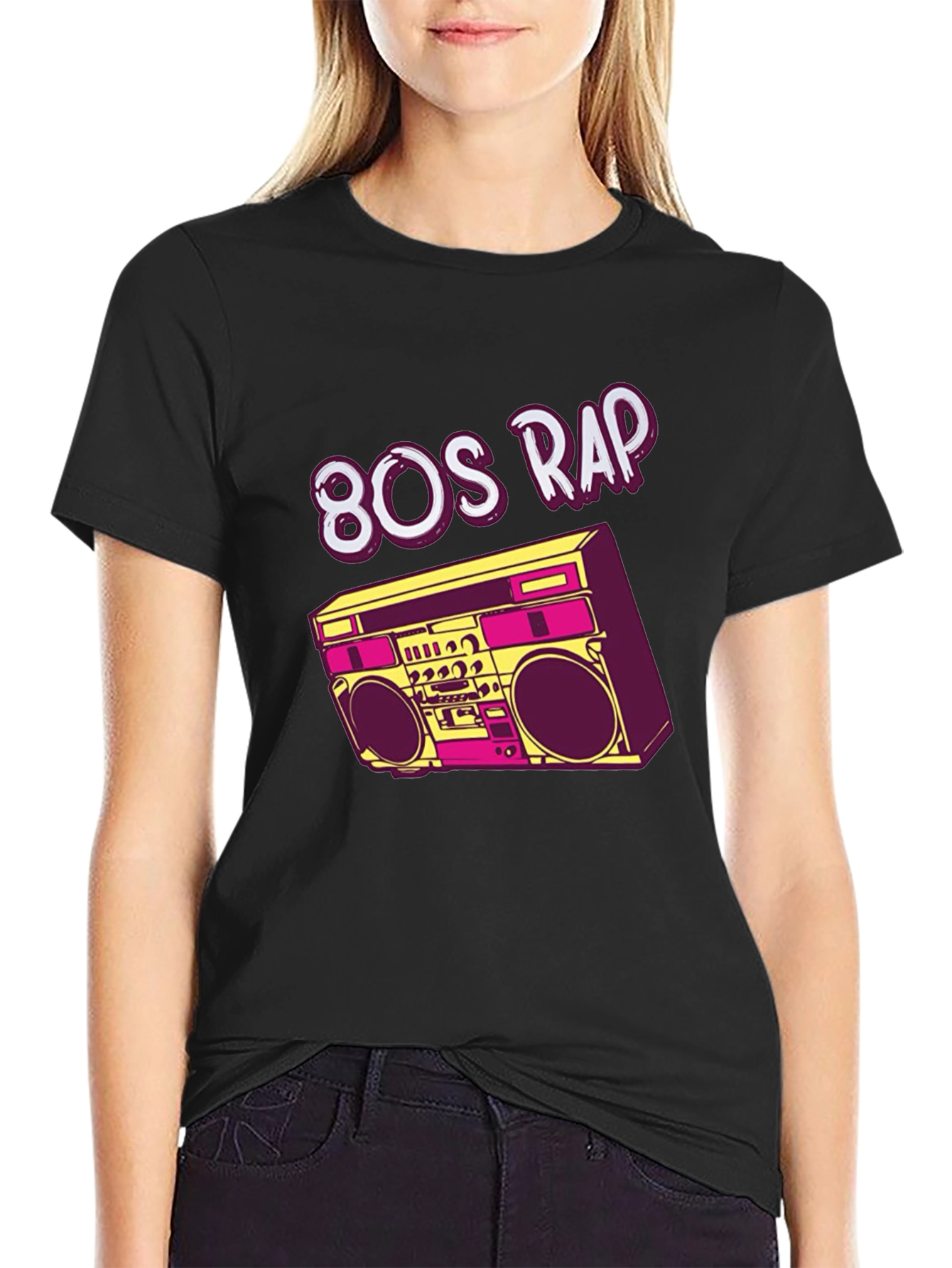 80s Rap Boombox Graphic T-Shirt