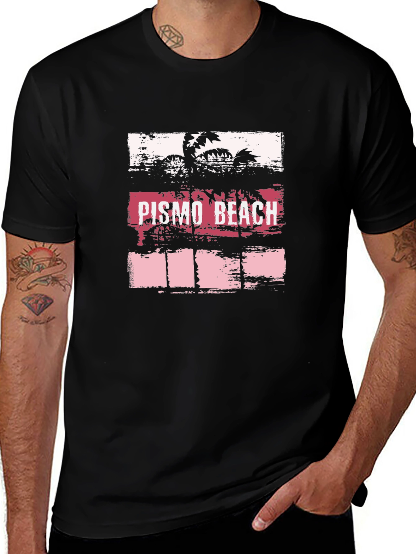 Pismo Beach Graphic T-Shirt - Coastal Palm Tree Tee