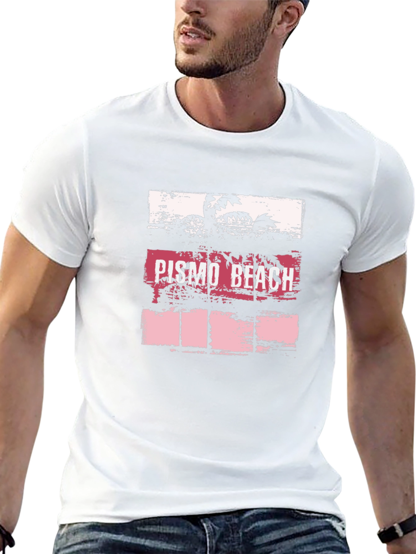 Pismo Beach Graphic T-Shirt - Coastal Palm Tree Tee