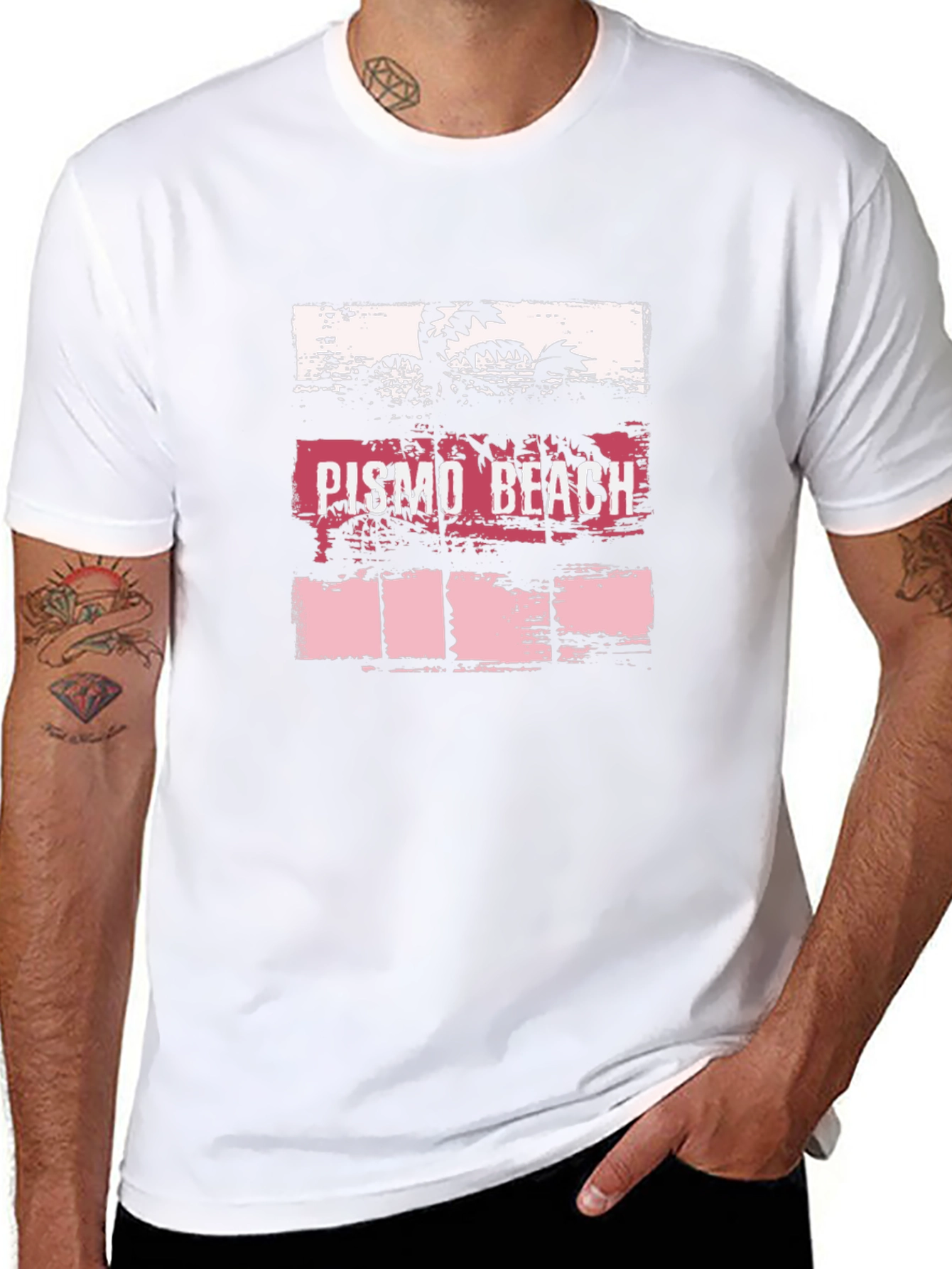 Pismo Beach Graphic T-Shirt - Coastal Palm Tree Tee