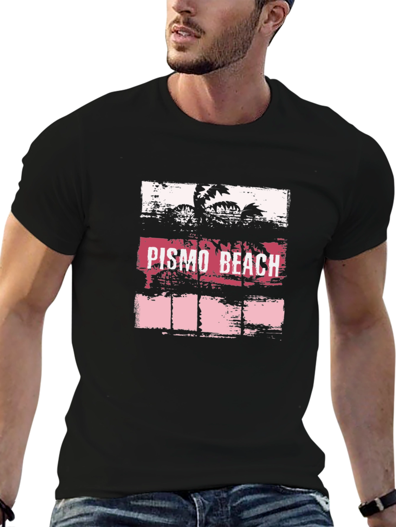 Pismo Beach Graphic T-Shirt - Coastal Palm Tree Tee