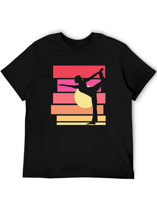 Yoga Pose Sunset Graphic Tee