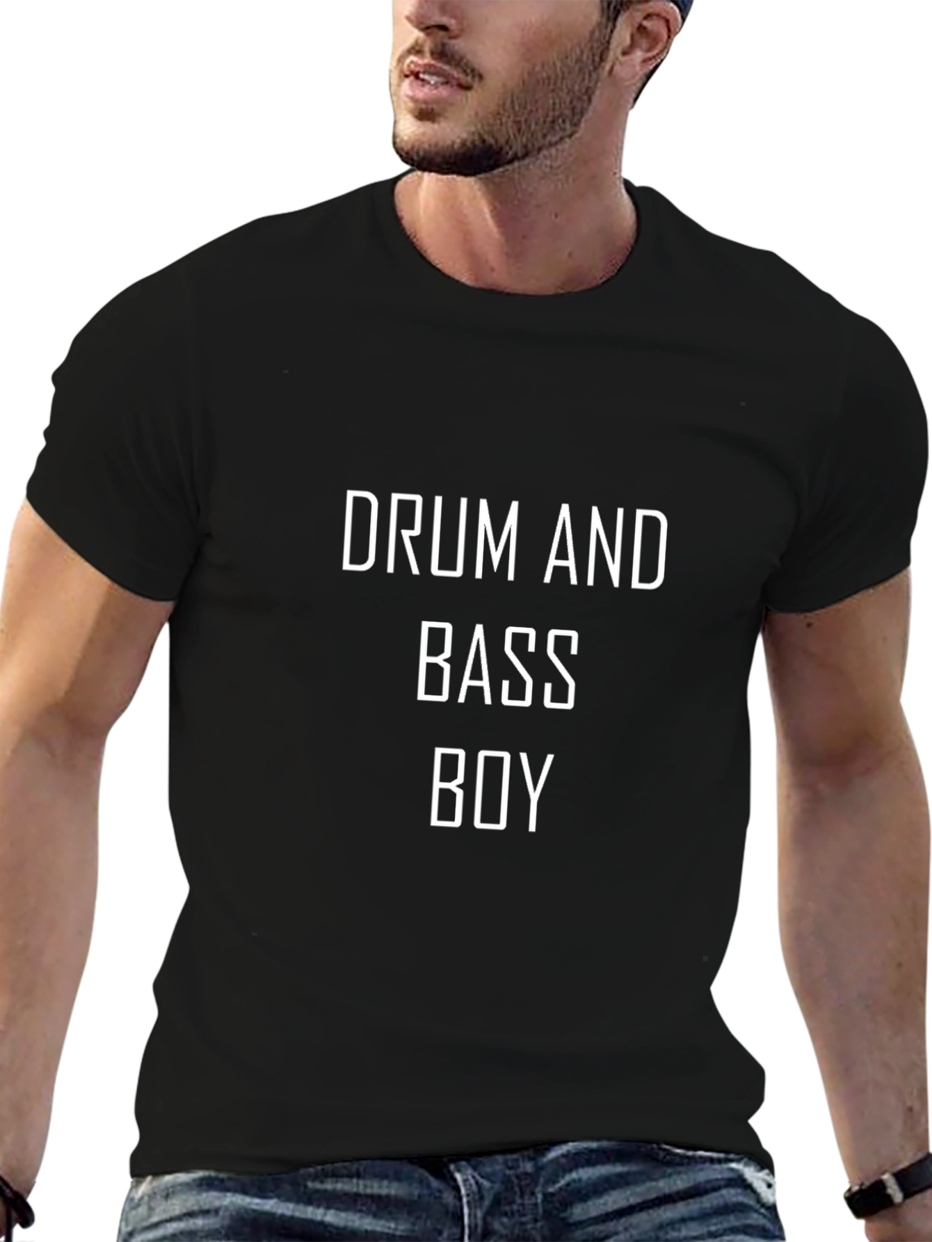 Drum and Bass Boy Black Graphic Tee