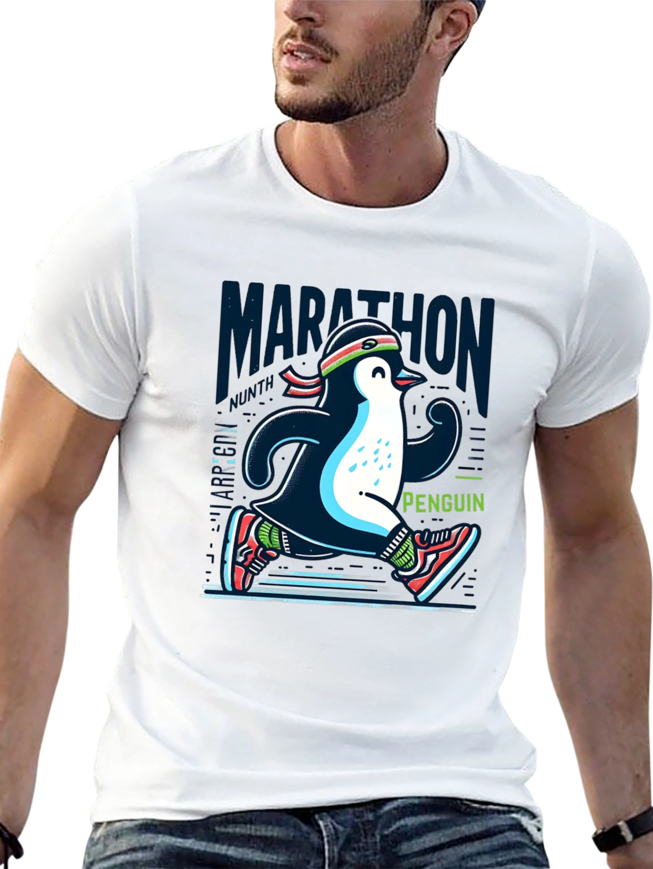 Marathon Penguin Running T-Shirt