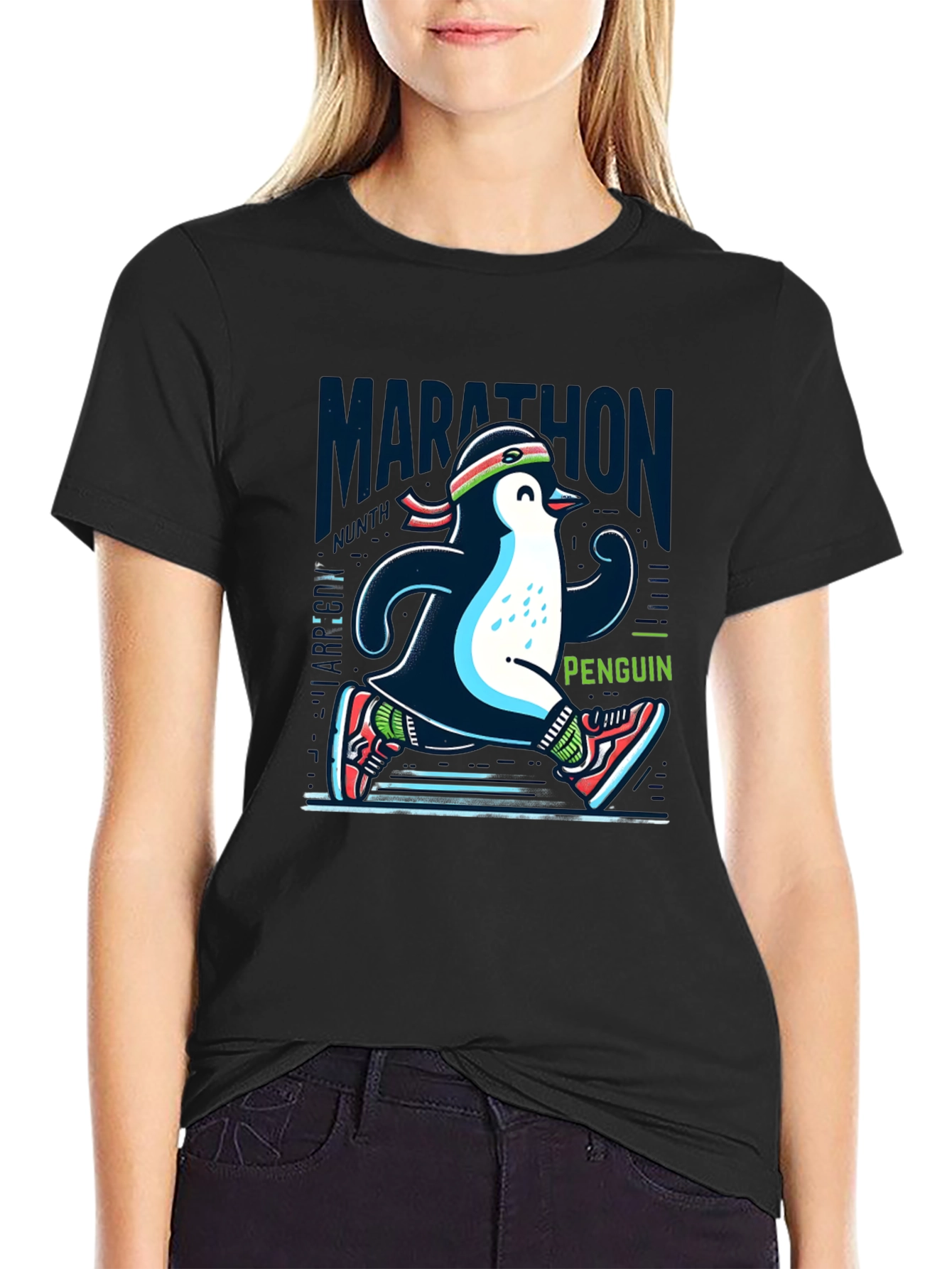 Marathon Penguin Running T-Shirt