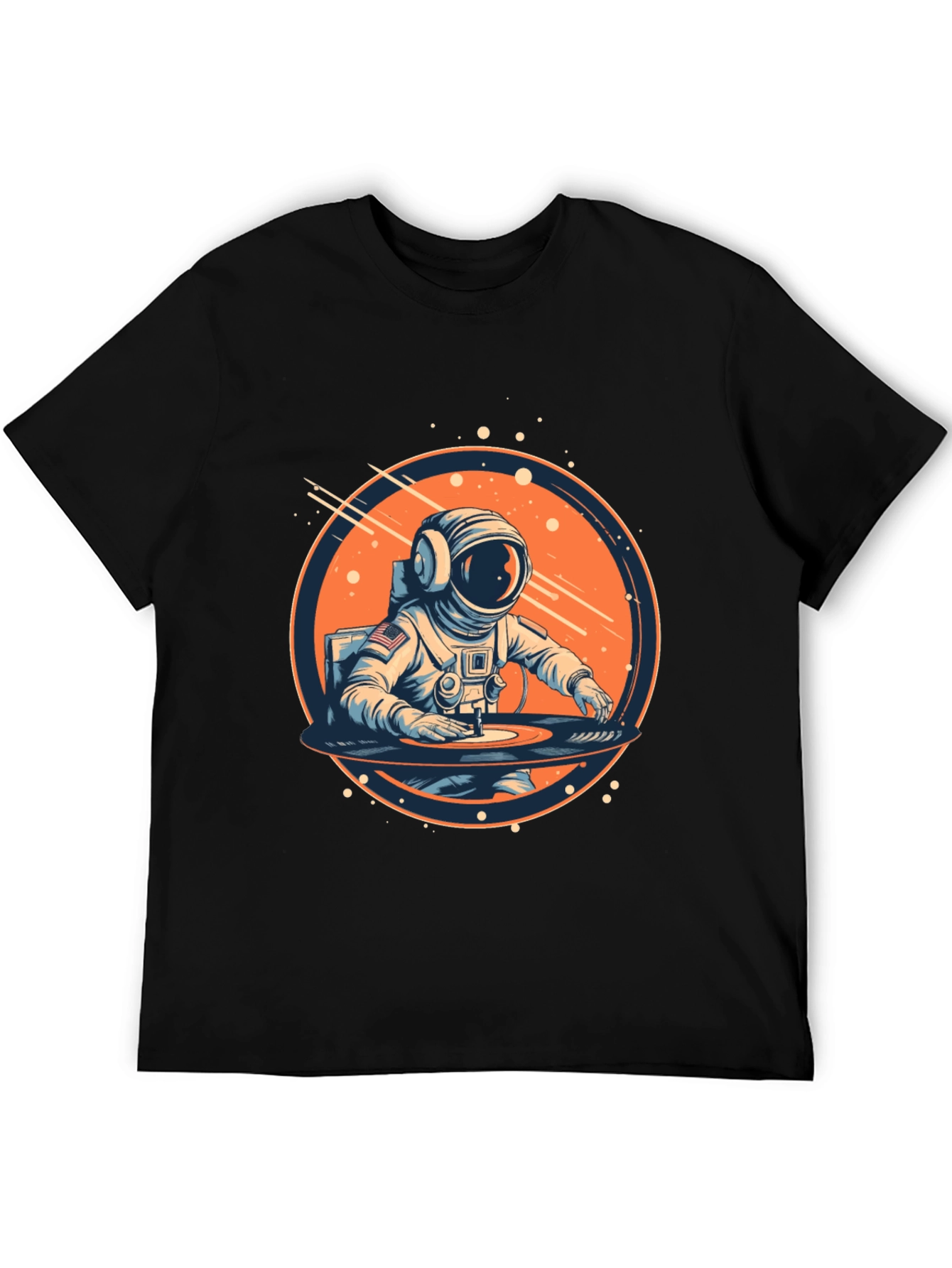 Astronaut DJ Black Graphic Tee