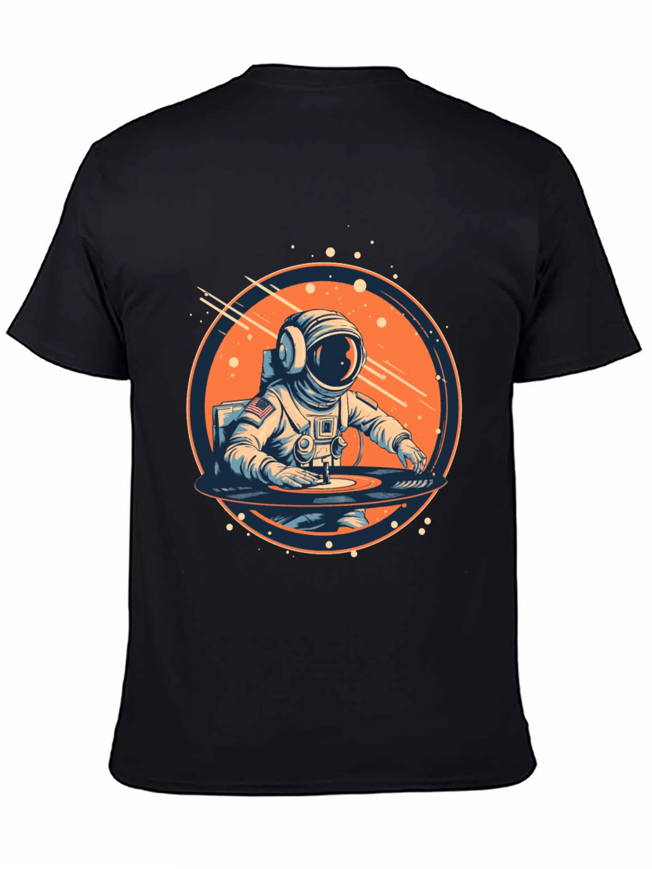 Astronaut DJ Black Graphic Tee