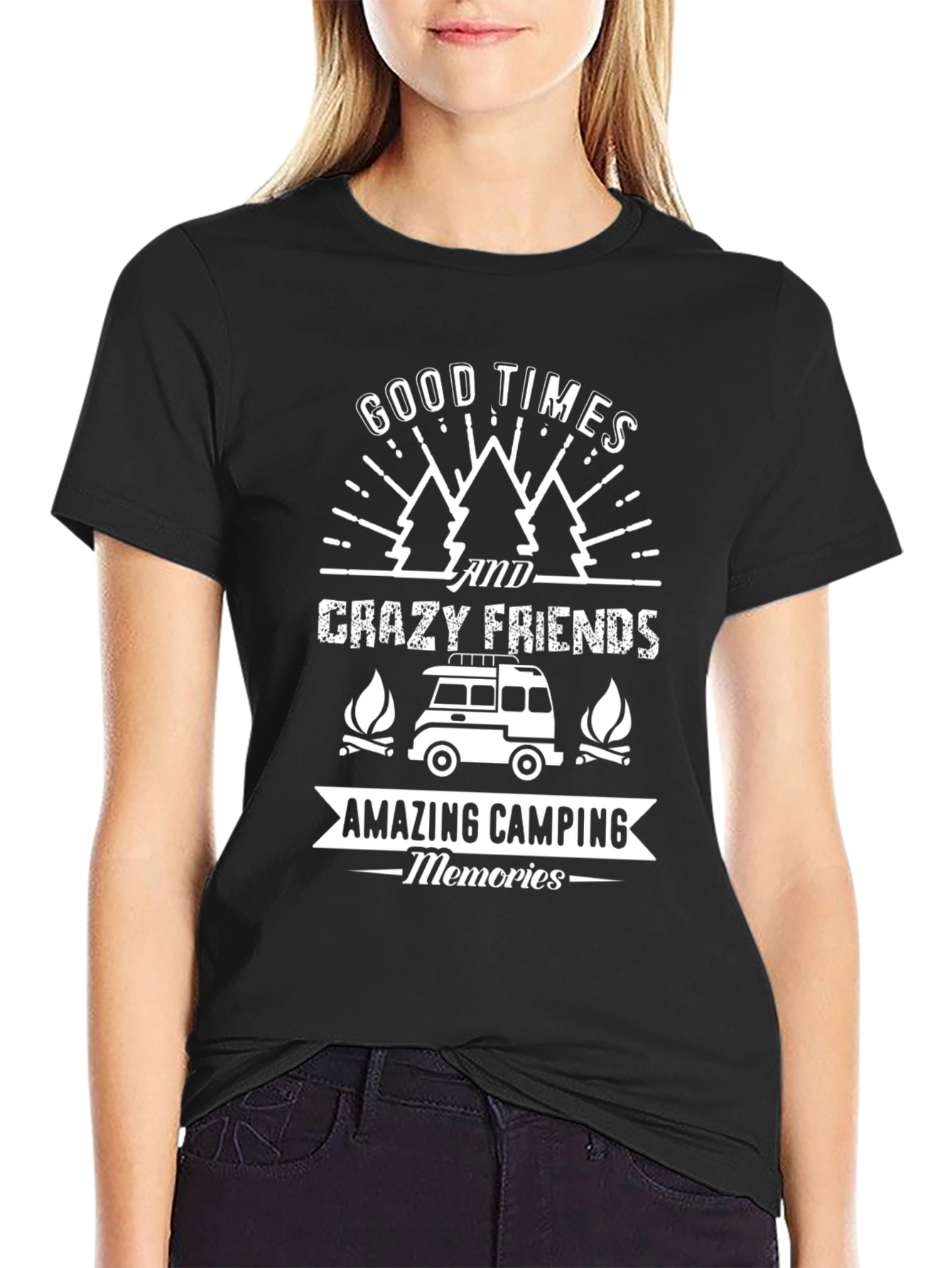 Good Times & Crazy Friends Camping Memories T-Shirt