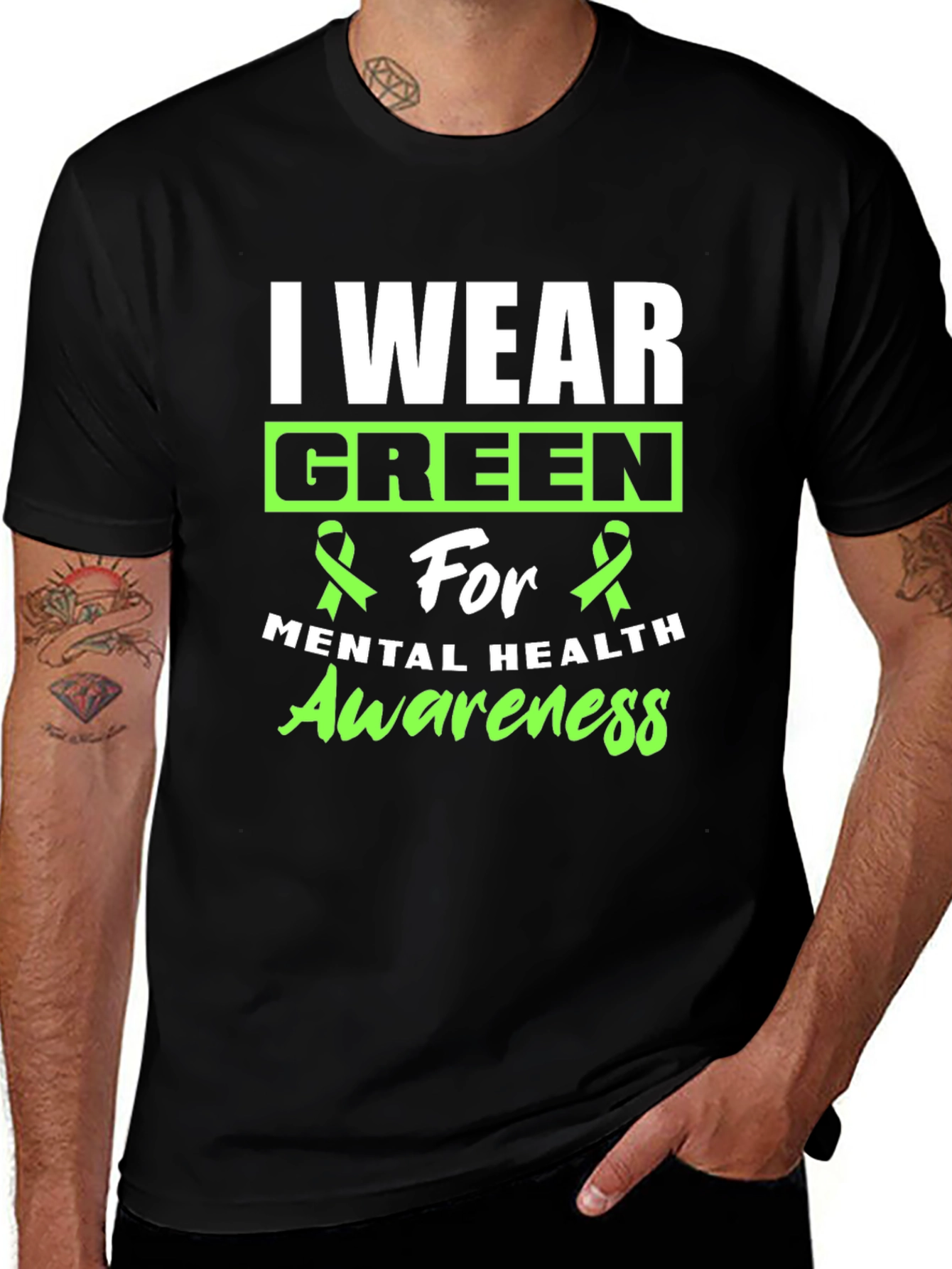 I Wear Green Mental Health Awareness T-Shirt