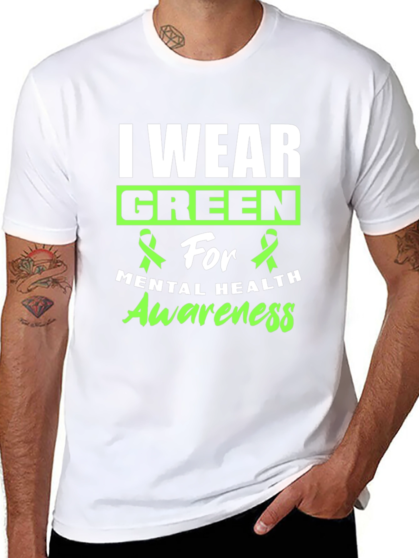 I Wear Green Mental Health Awareness T-Shirt