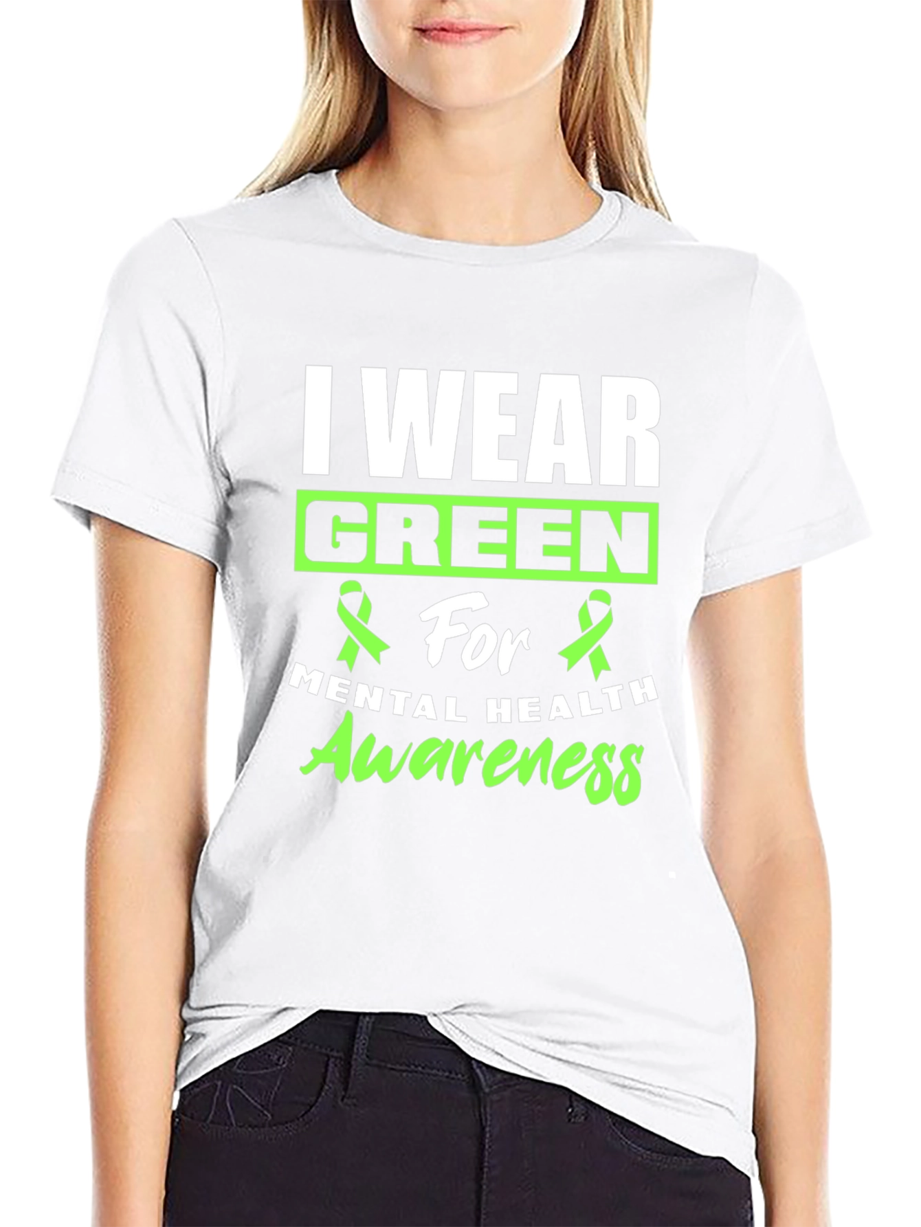 I Wear Green Mental Health Awareness T-Shirt