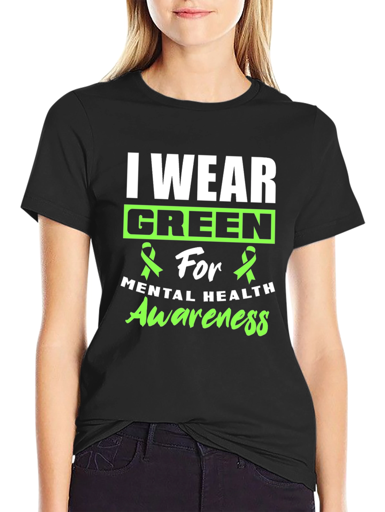 I Wear Green Mental Health Awareness T-Shirt