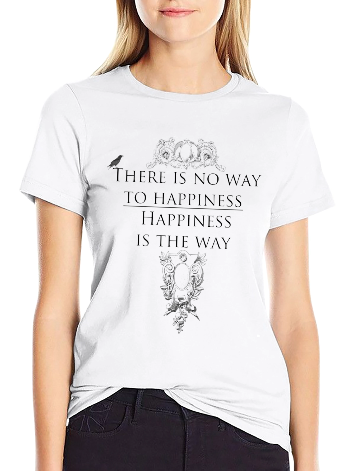 Happiness is the Way T-Shirt - Black Graphic Tee