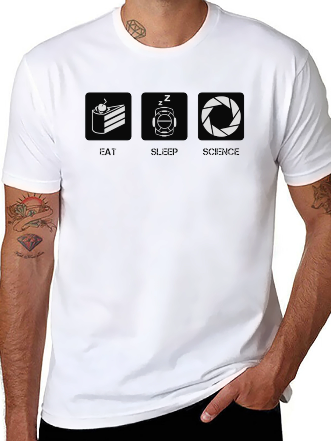 Eat Sleep Science Graphic Tee - Geek Chic Style