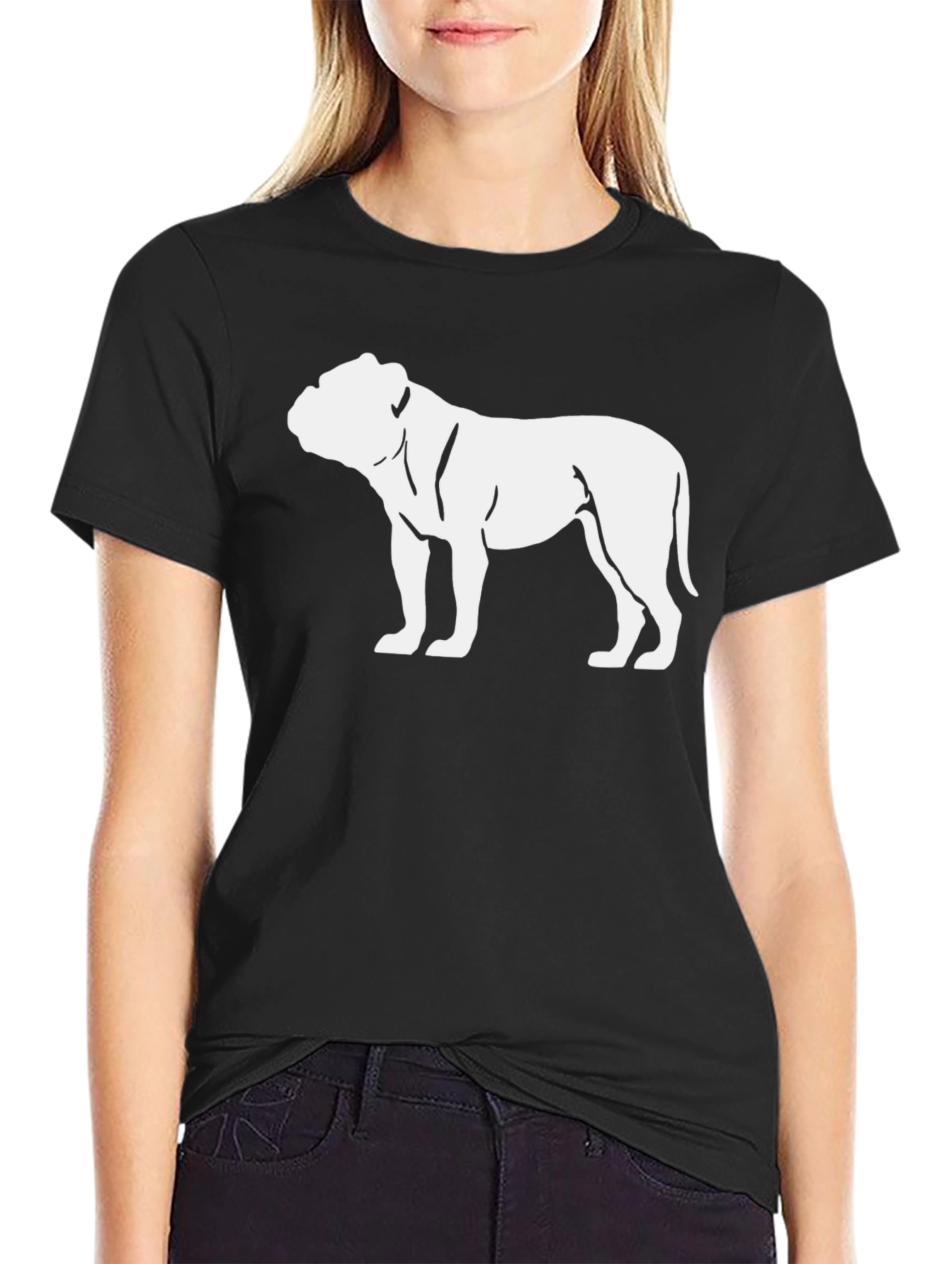 Bulldog Graphic Tee - Black Cotton Blend