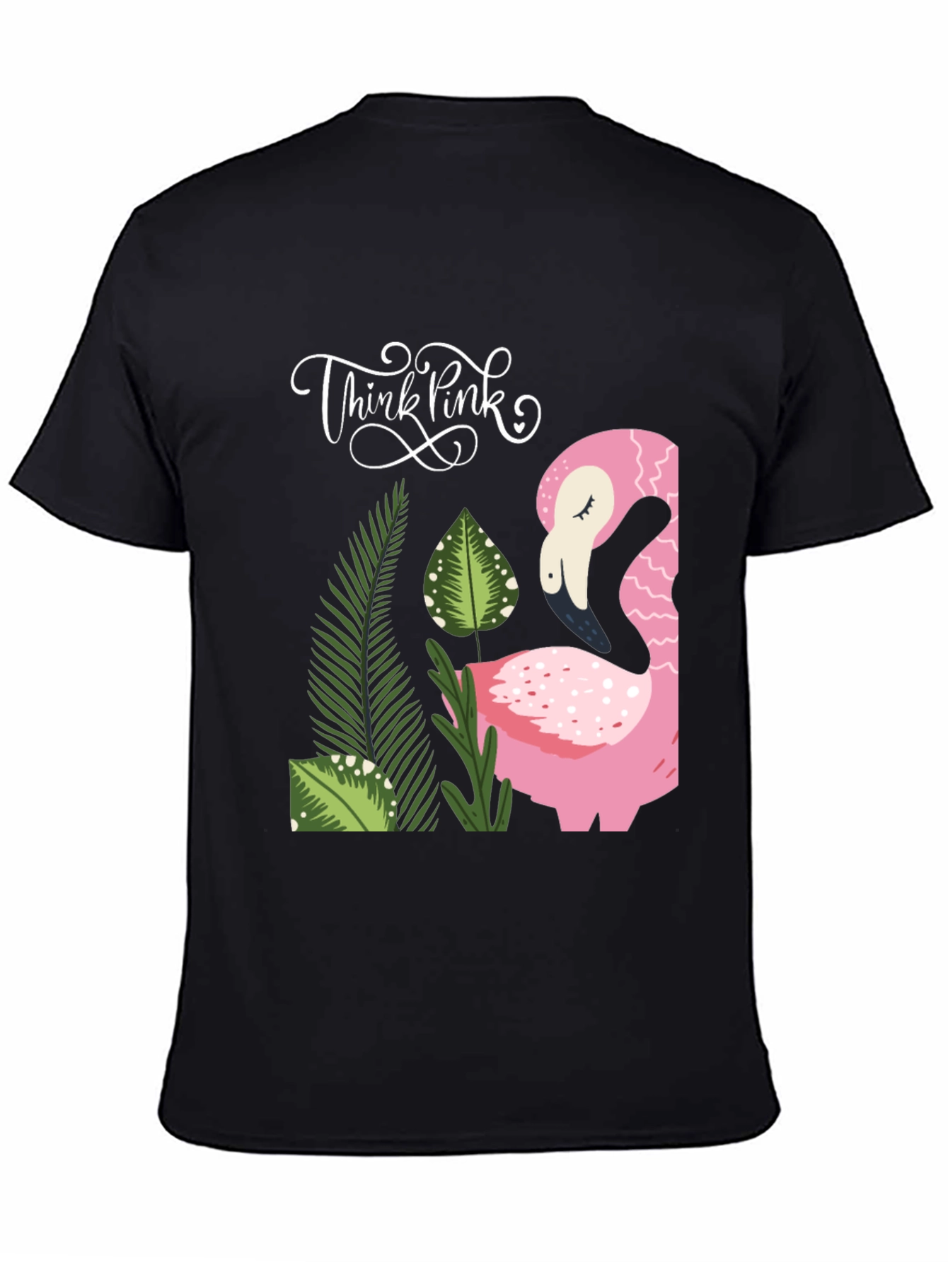 Think Pink Flamingo Graphic Tee - Casual Style