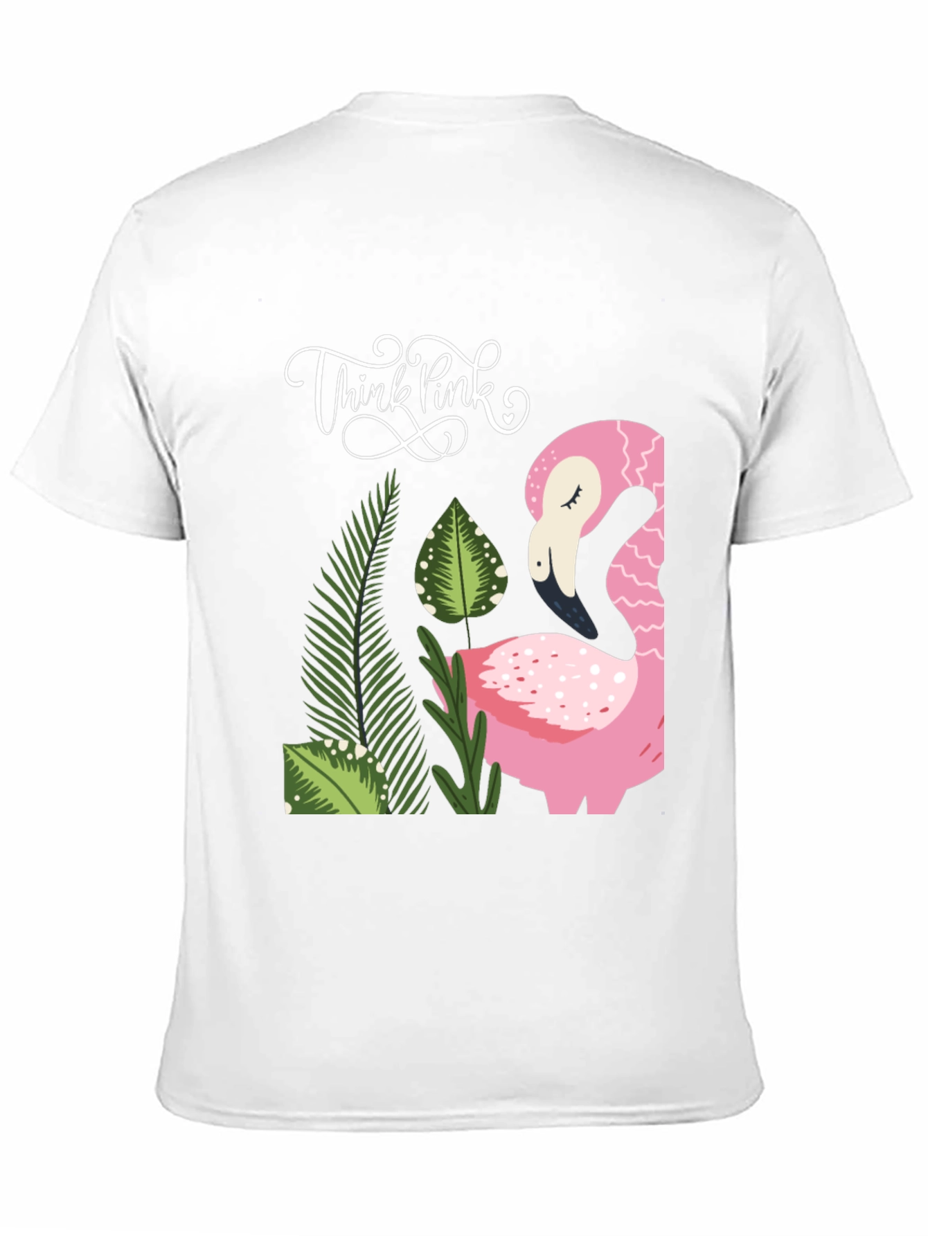 Think Pink Flamingo Graphic Tee - Casual Style