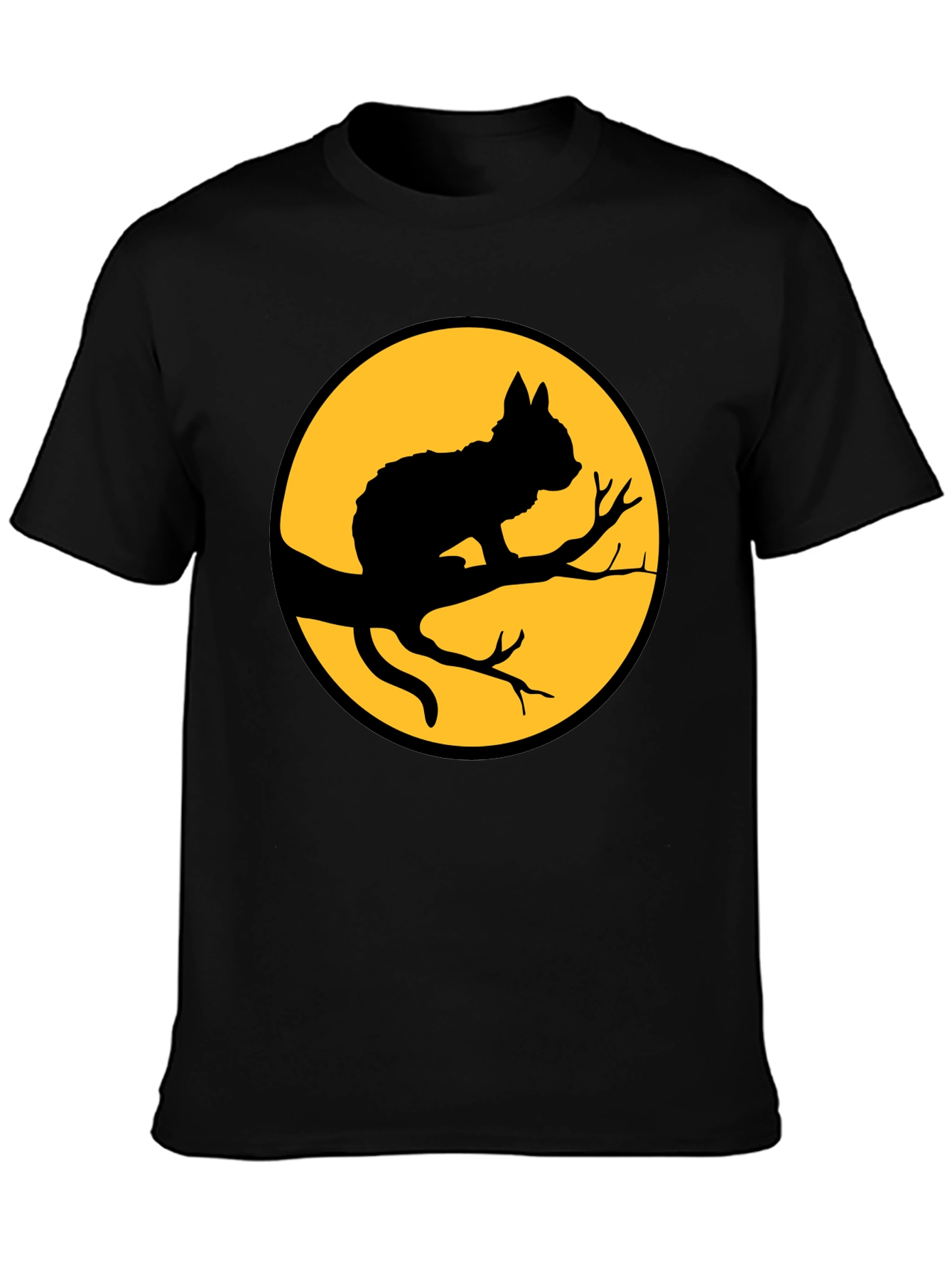 Black Cat Silhouette T-Shirt
