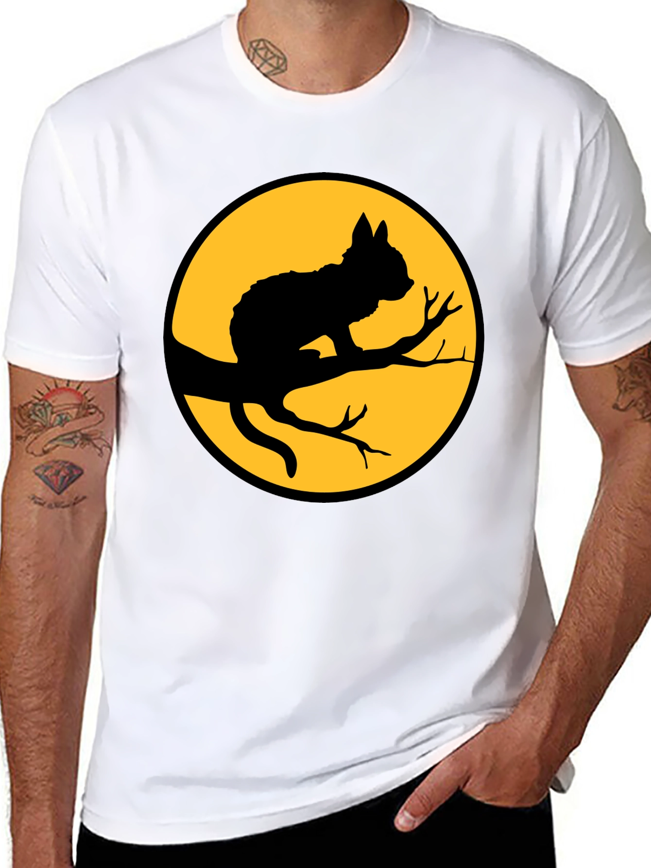Black Cat Silhouette T-Shirt