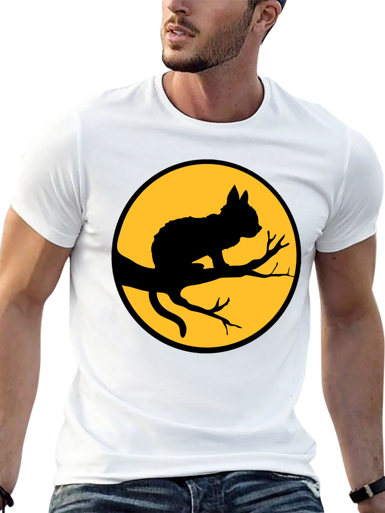 Black Cat Silhouette T-Shirt