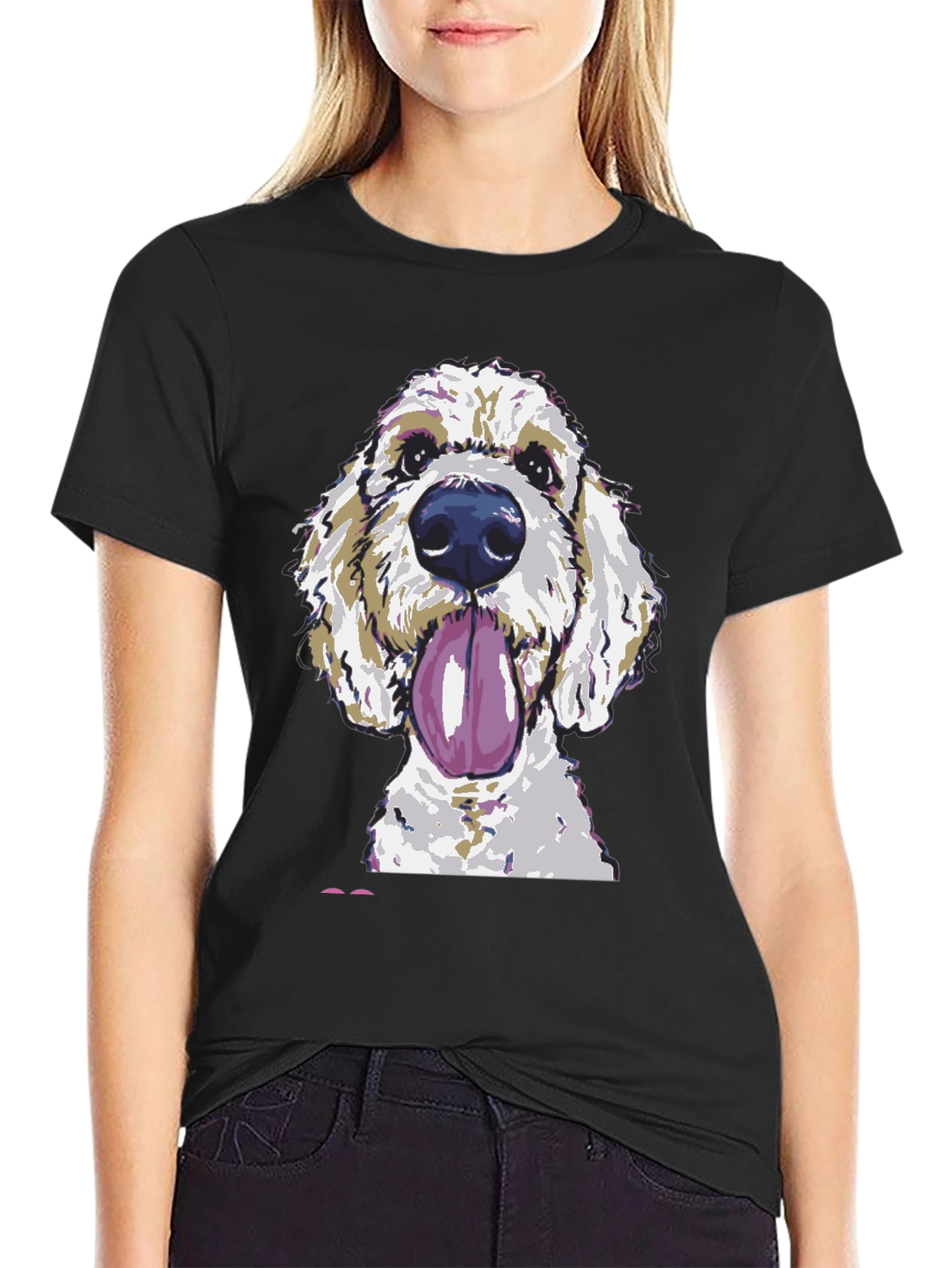 Dog Graphic Print Crew Neck T-Shirt