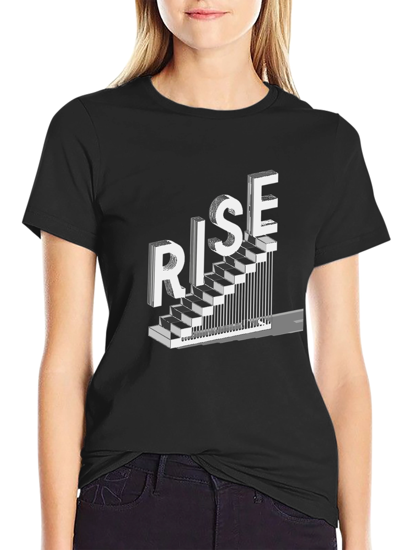 Rise Graphic Tee - Motivational Staircase Design