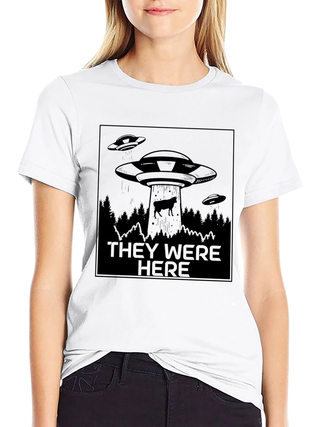 Alien Abduction Graphic Tee - They Were Here