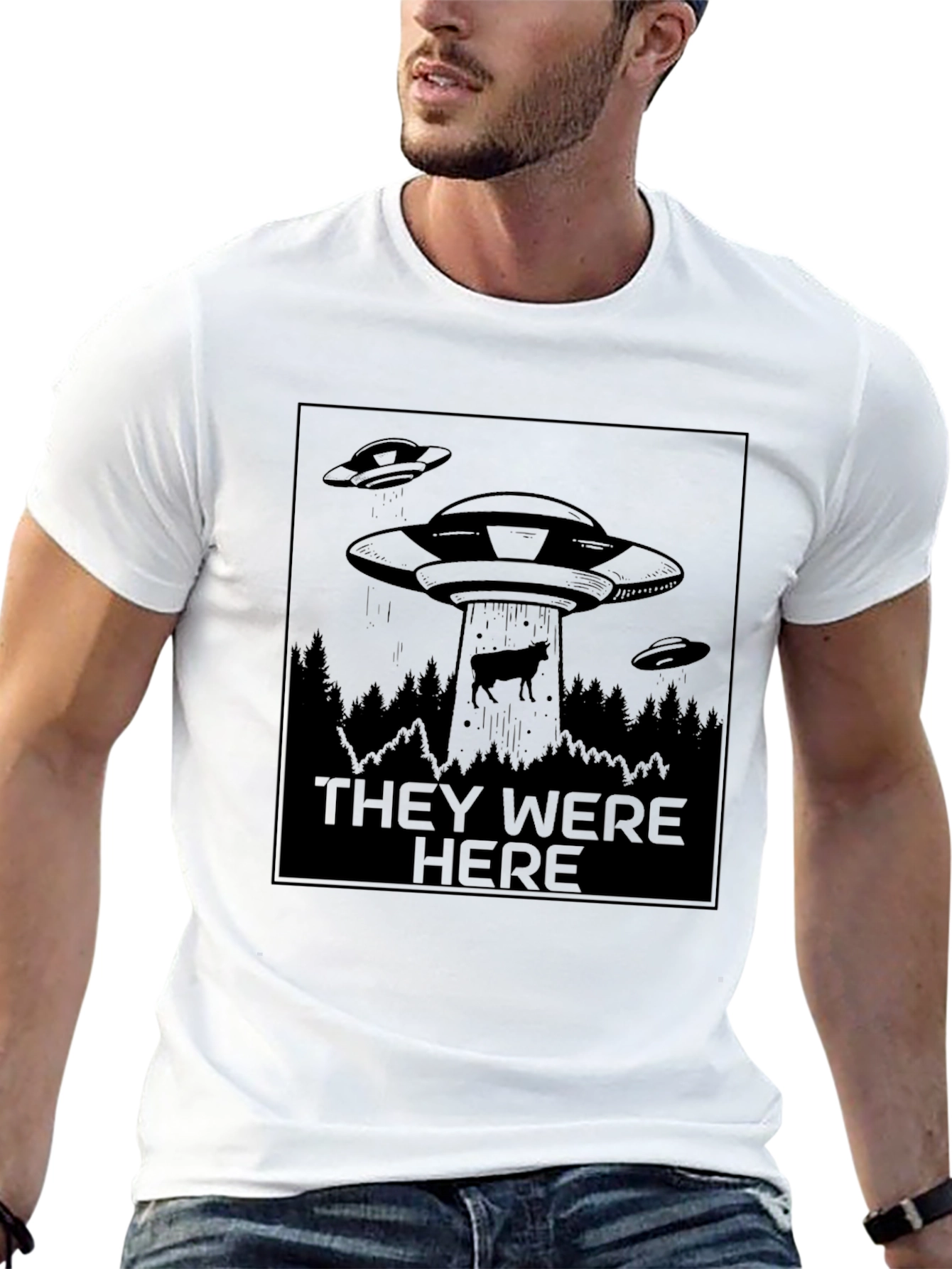 Alien Abduction Graphic Tee - They Were Here