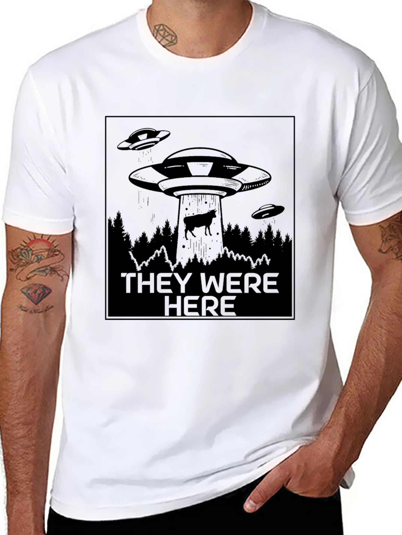 Alien Abduction Graphic Tee - They Were Here