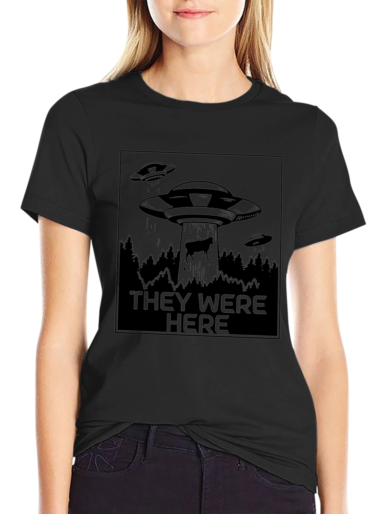 Alien Abduction Graphic Tee - They Were Here